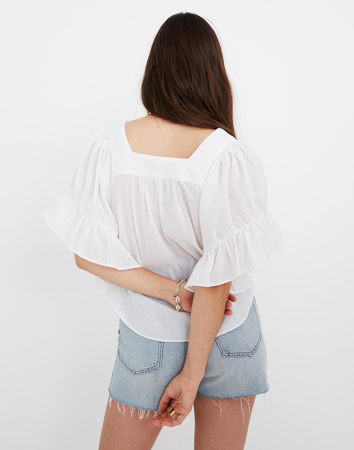 Madewell Flutter Sleeve Butterfly Top In White Lyst 7399