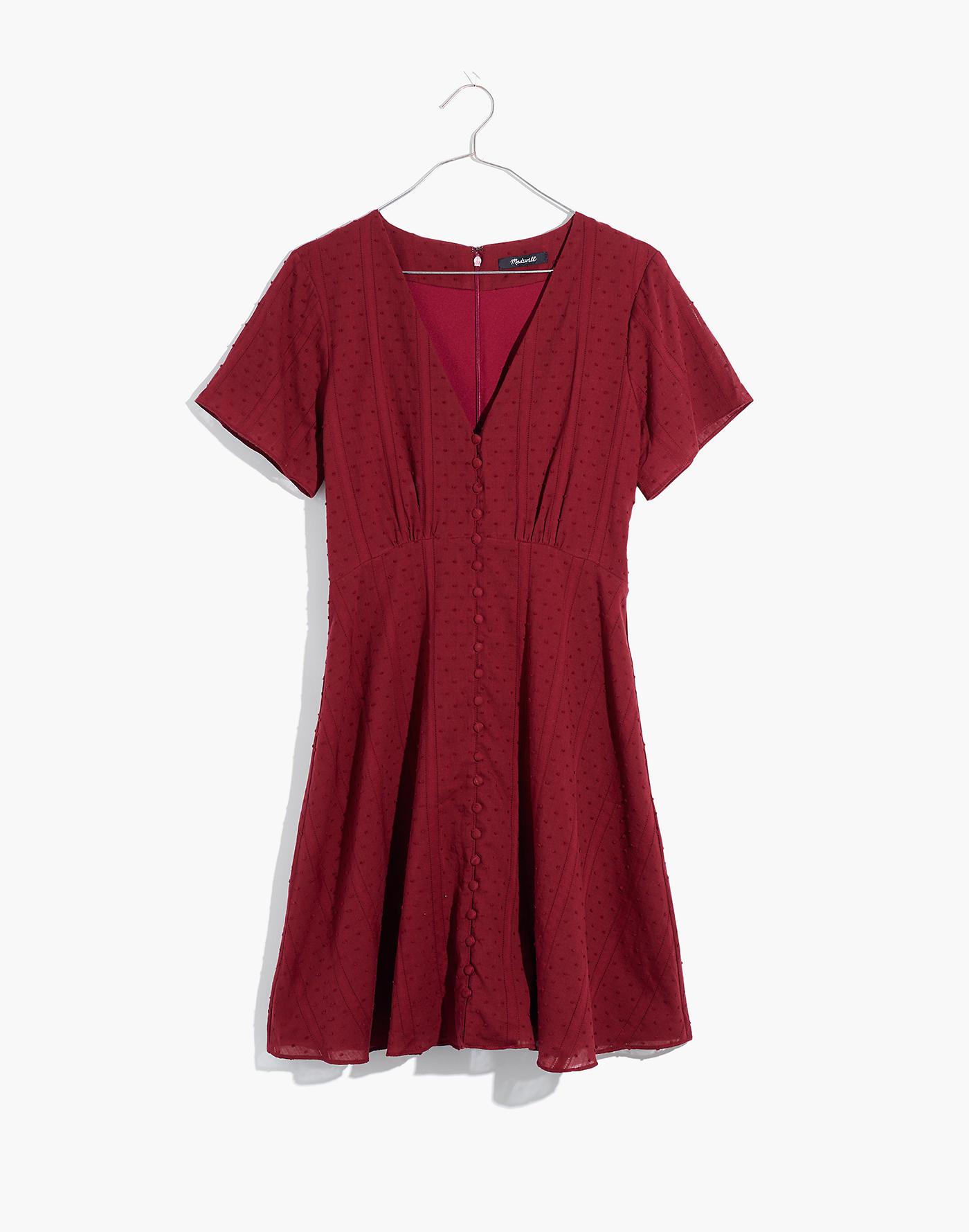 button front swing dress