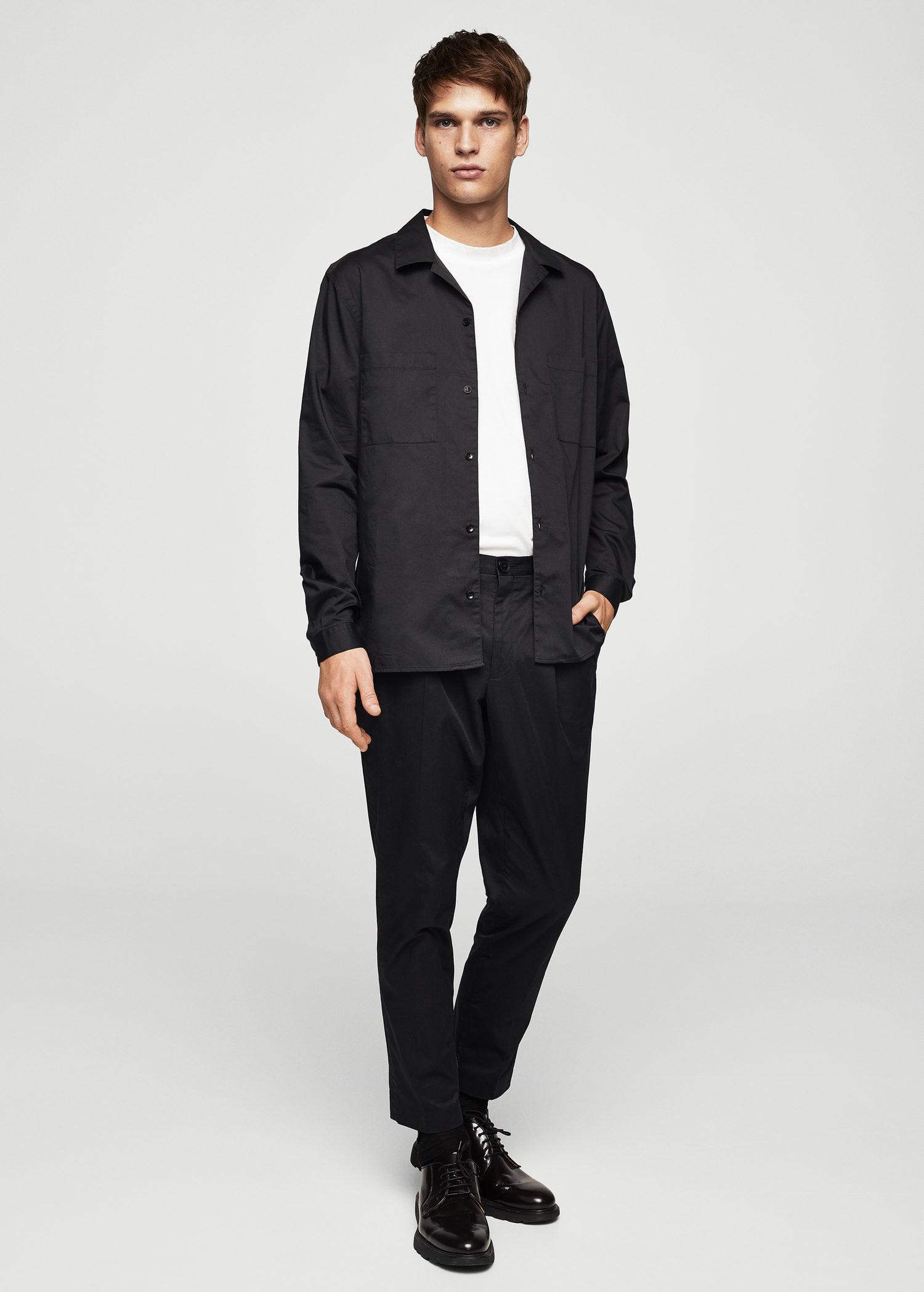 Lyst - Mango Regular-fit Cotton Shirt in Black for Men