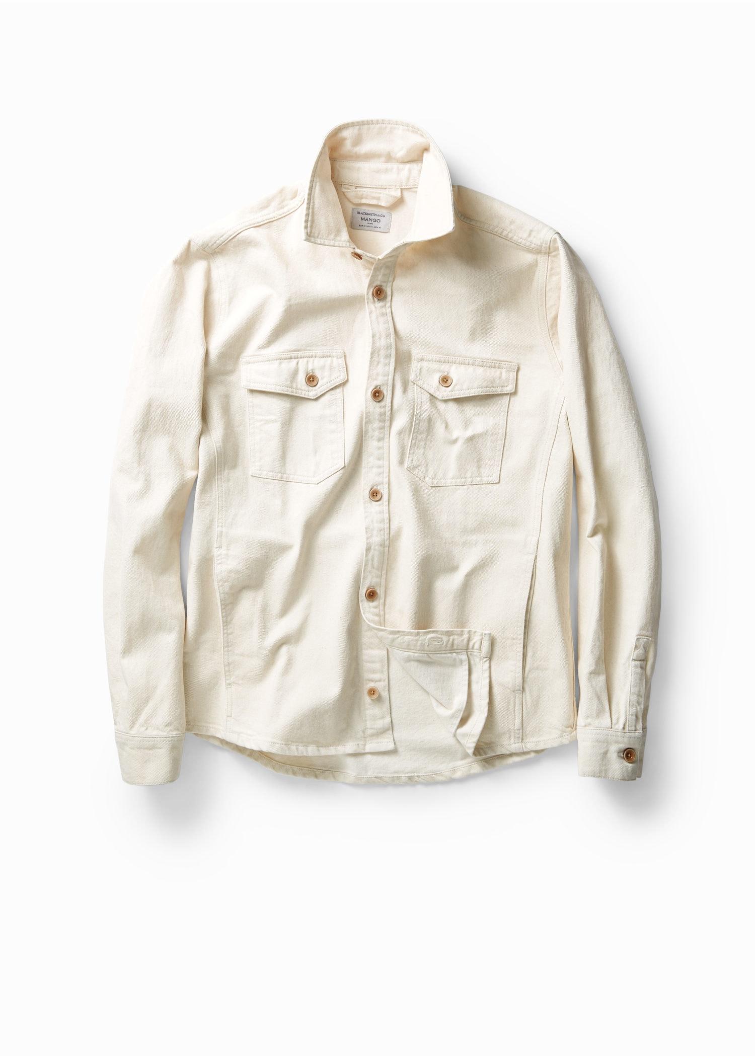 mango chest pocket cotton shirt