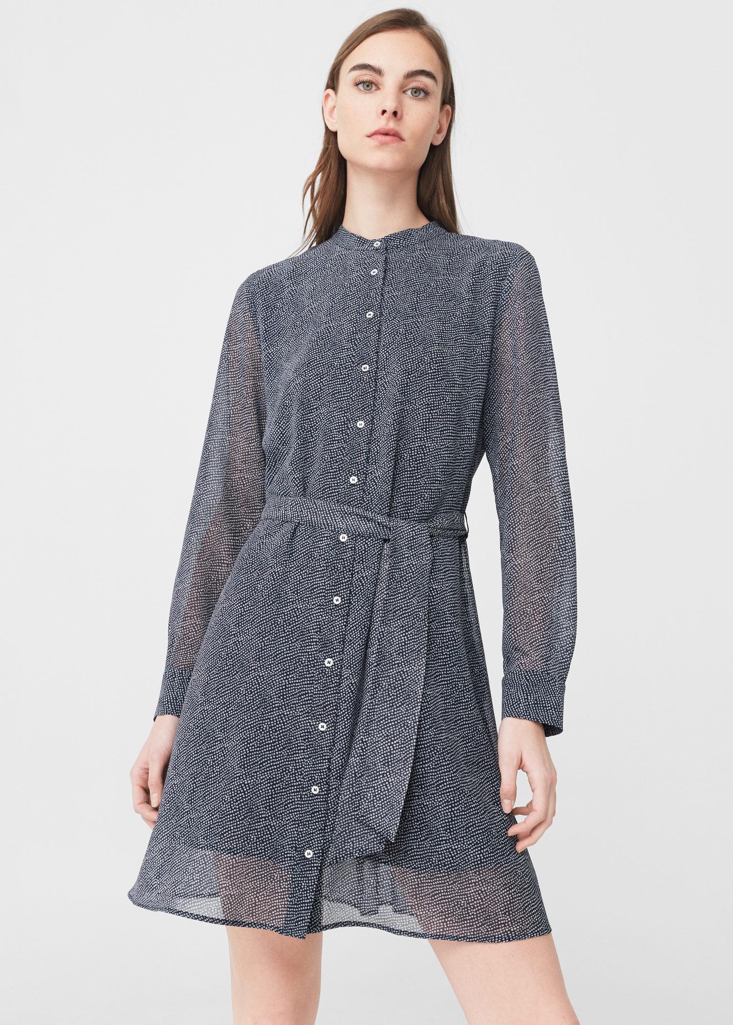 Lyst Mango Belt  Shirt  Dress  in Blue 