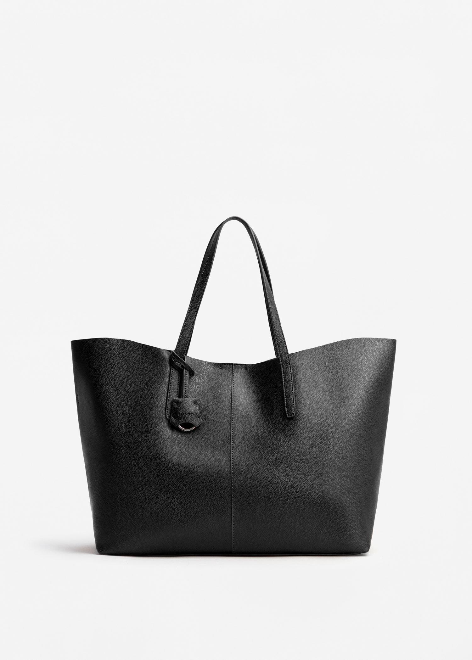 Lyst - Mango Pebbled Effect Shopper Bag in Black