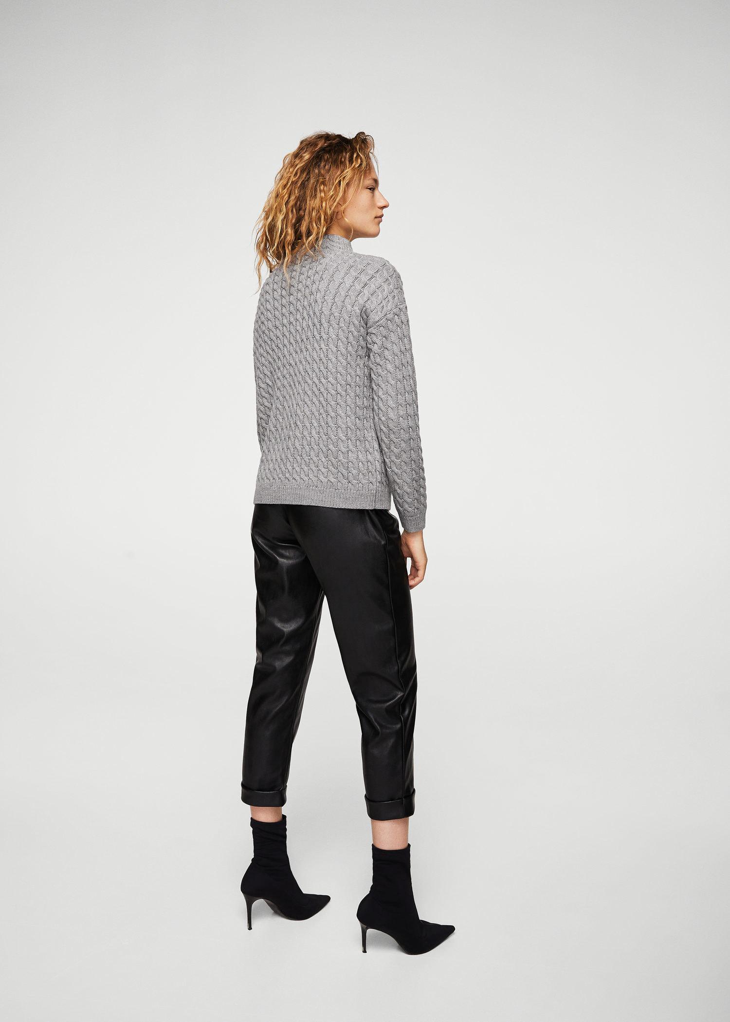 Lyst - Mango Knitted Braided Sweater in Gray