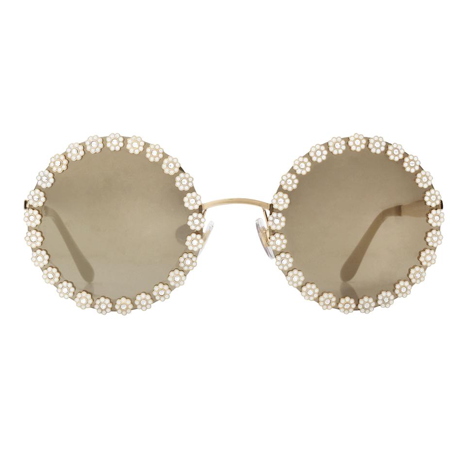 Dolce & Gabbana Daisy Round Sunglasses - Lyst