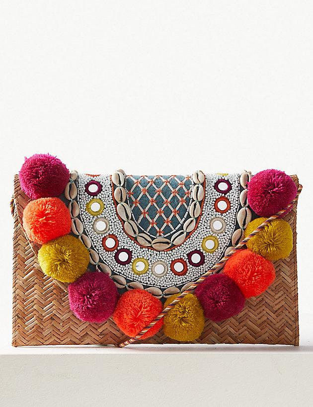 Marks & Spencer Pom-pom Clutch Bag - Lyst