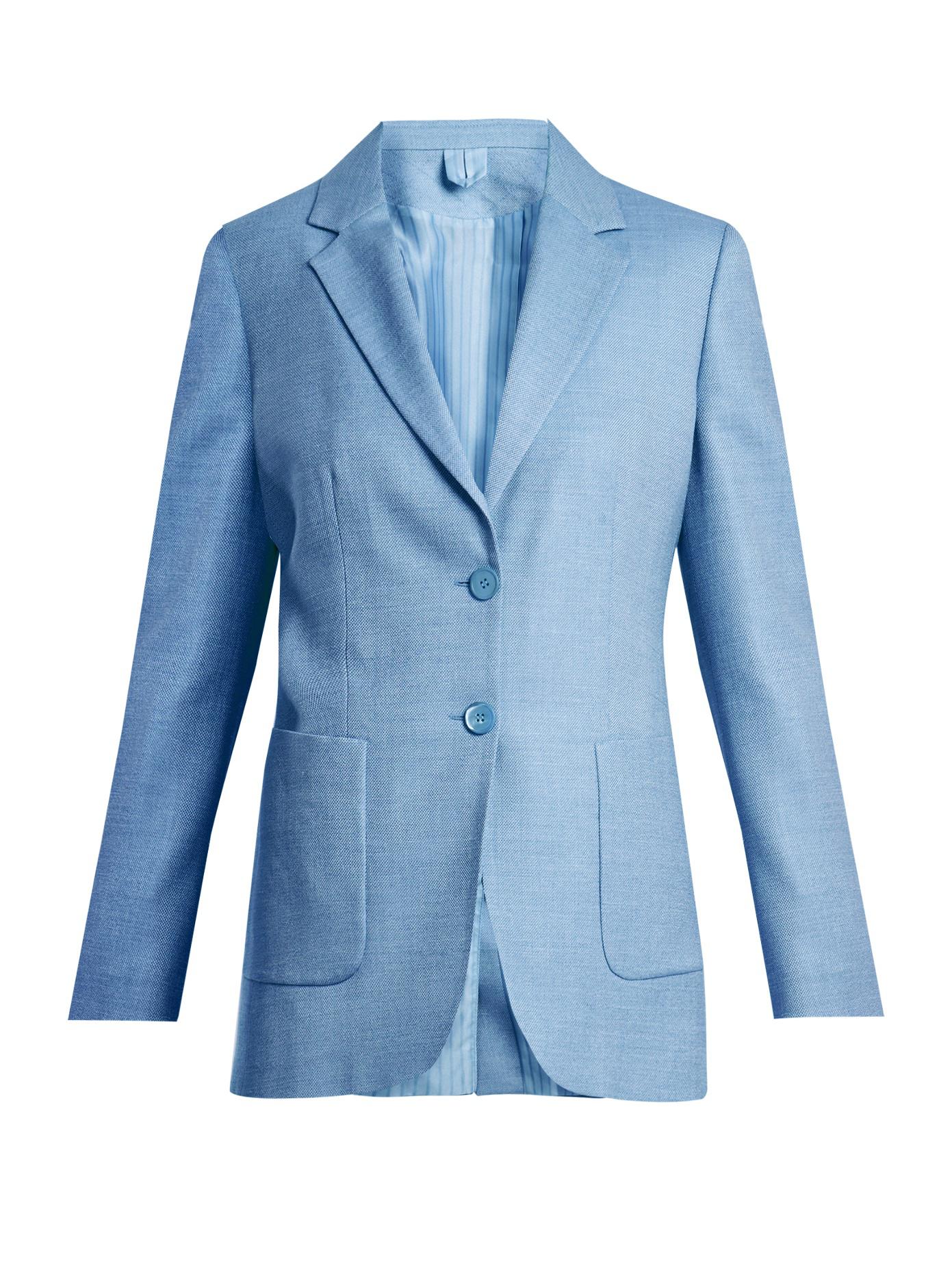 Max mara Two-button Patch-pocket Suit Jacket in Blue | Lyst