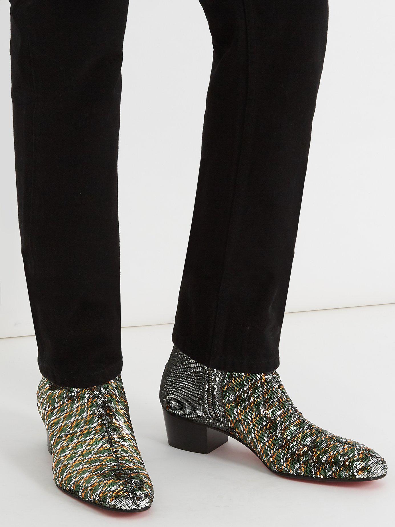 christian louboutin sequin booties