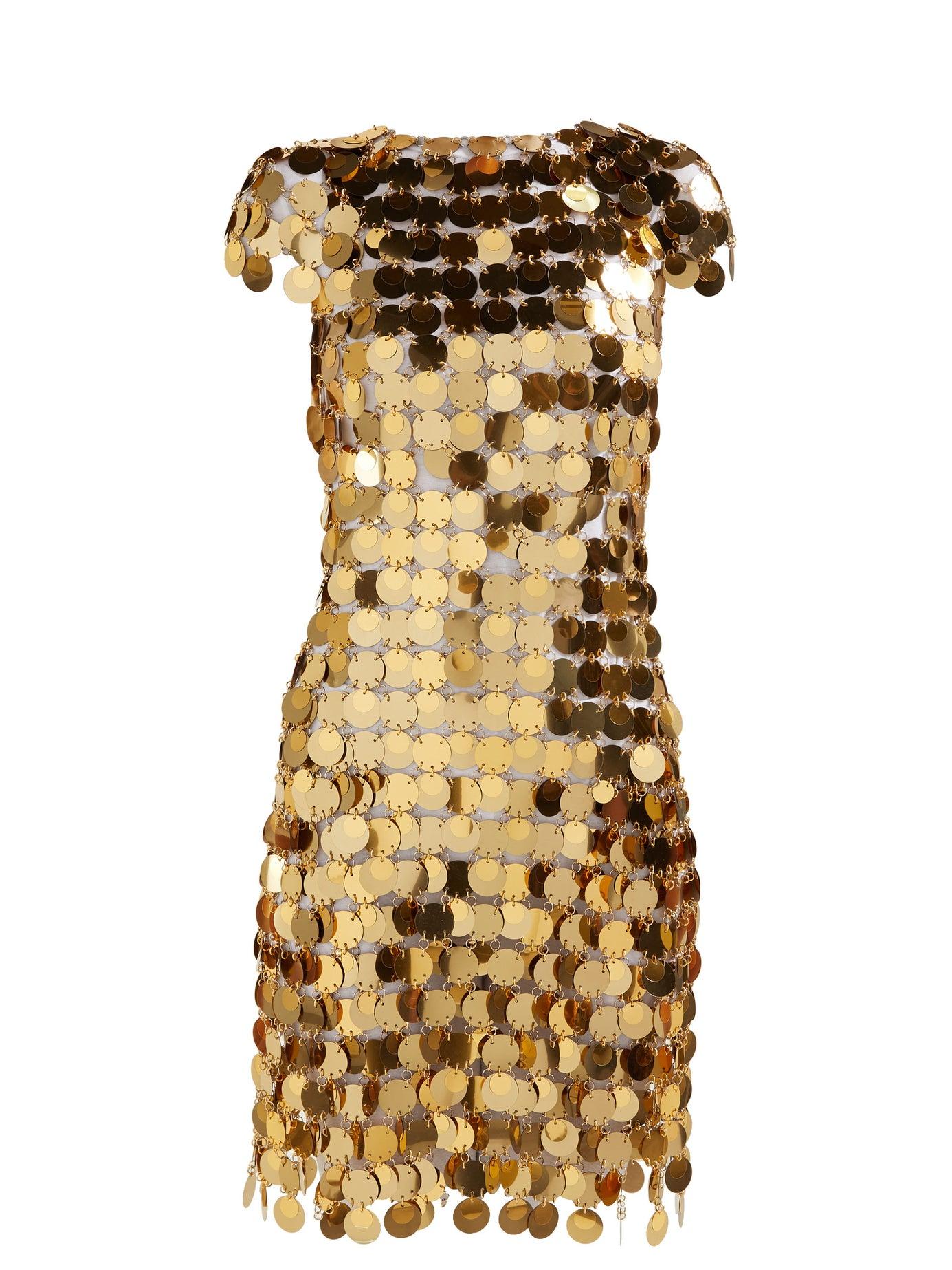 Paco Rabanne Chainmail Sequin Mini Dress in Metallic - Lyst