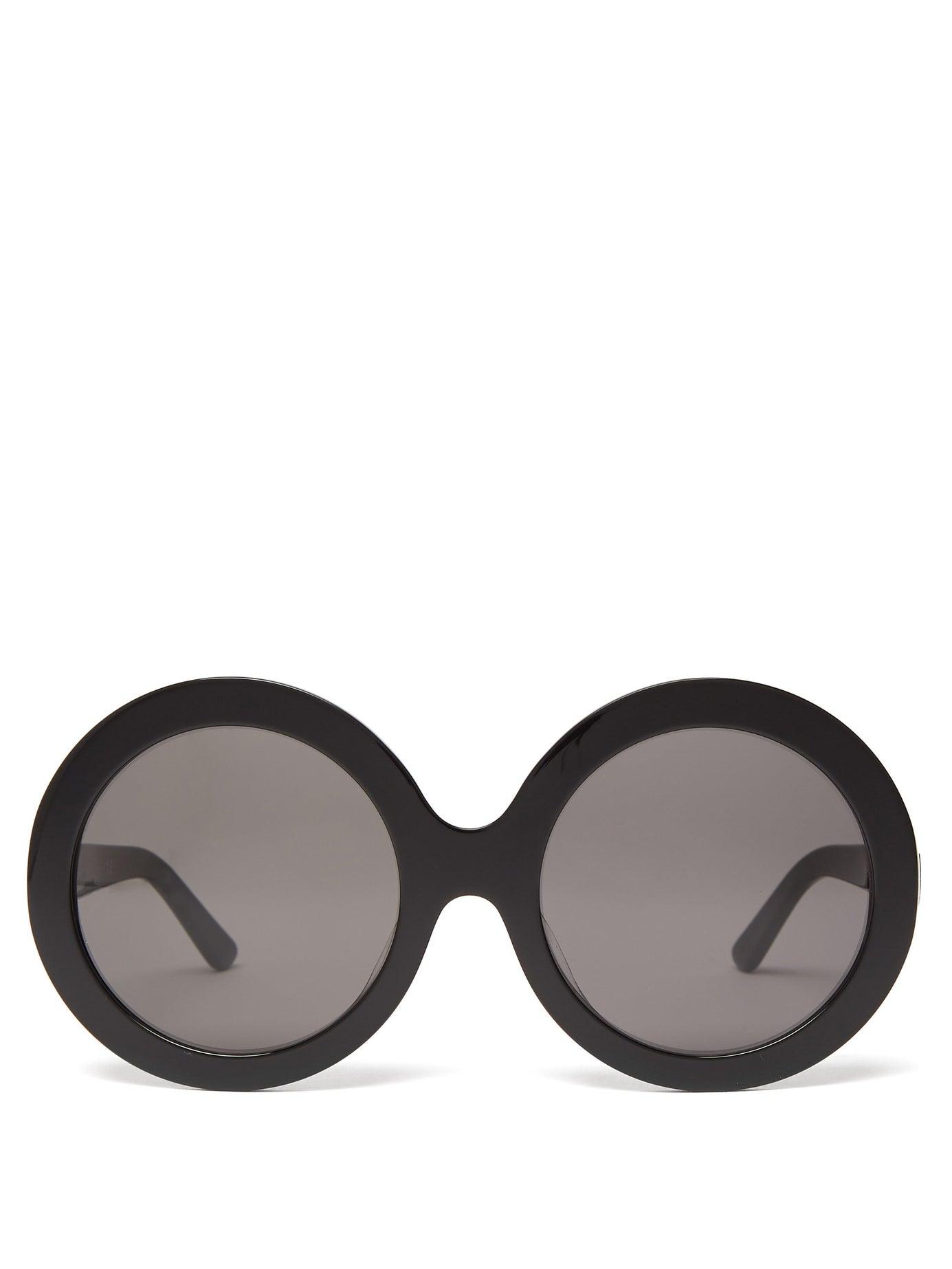 Céline Oversized Round Acetate Sunglasses In Black Lyst 