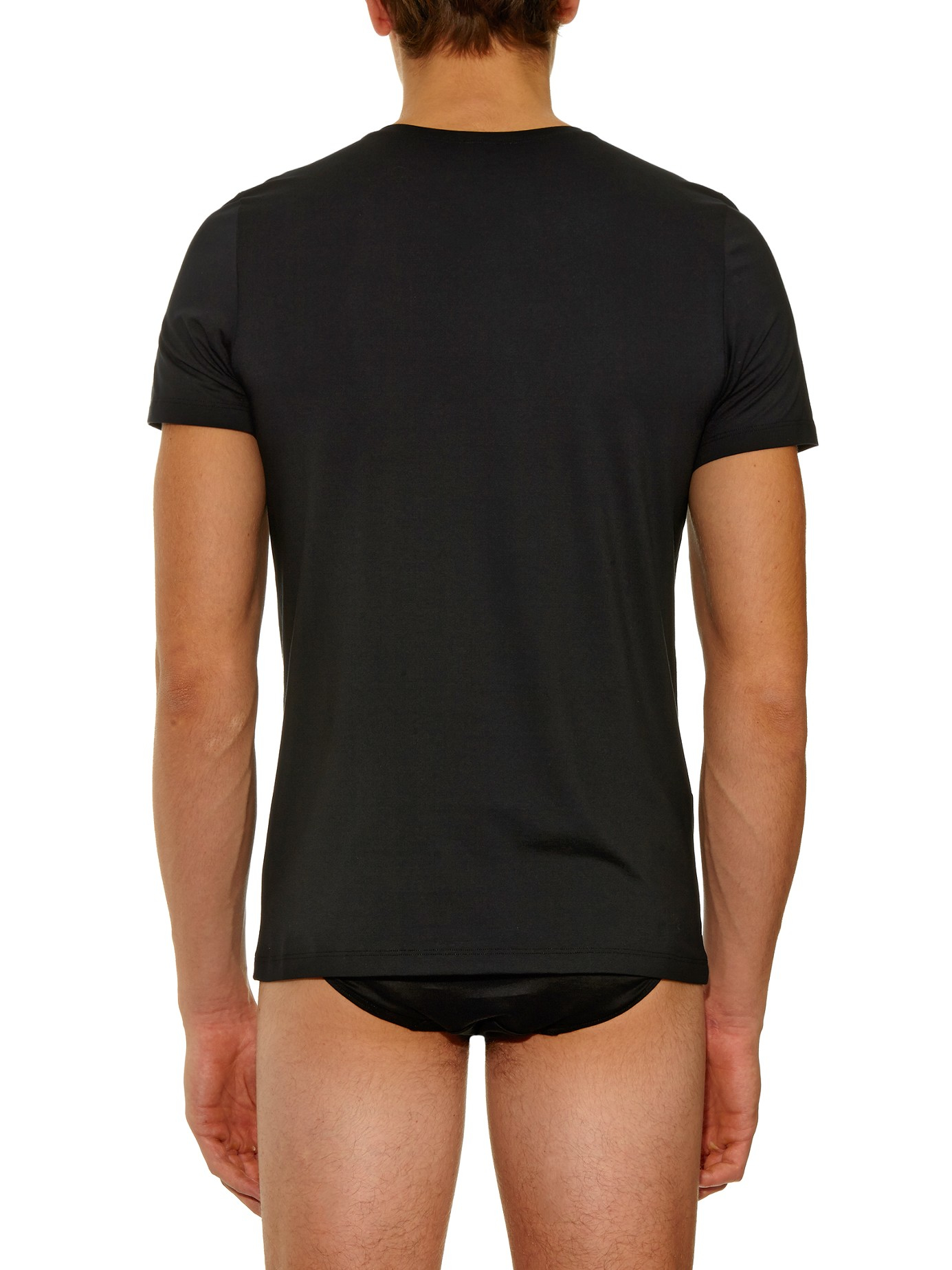Lyst - Hanro Crew-Neck Cotton-Jersey T-Shirt in Black for Men