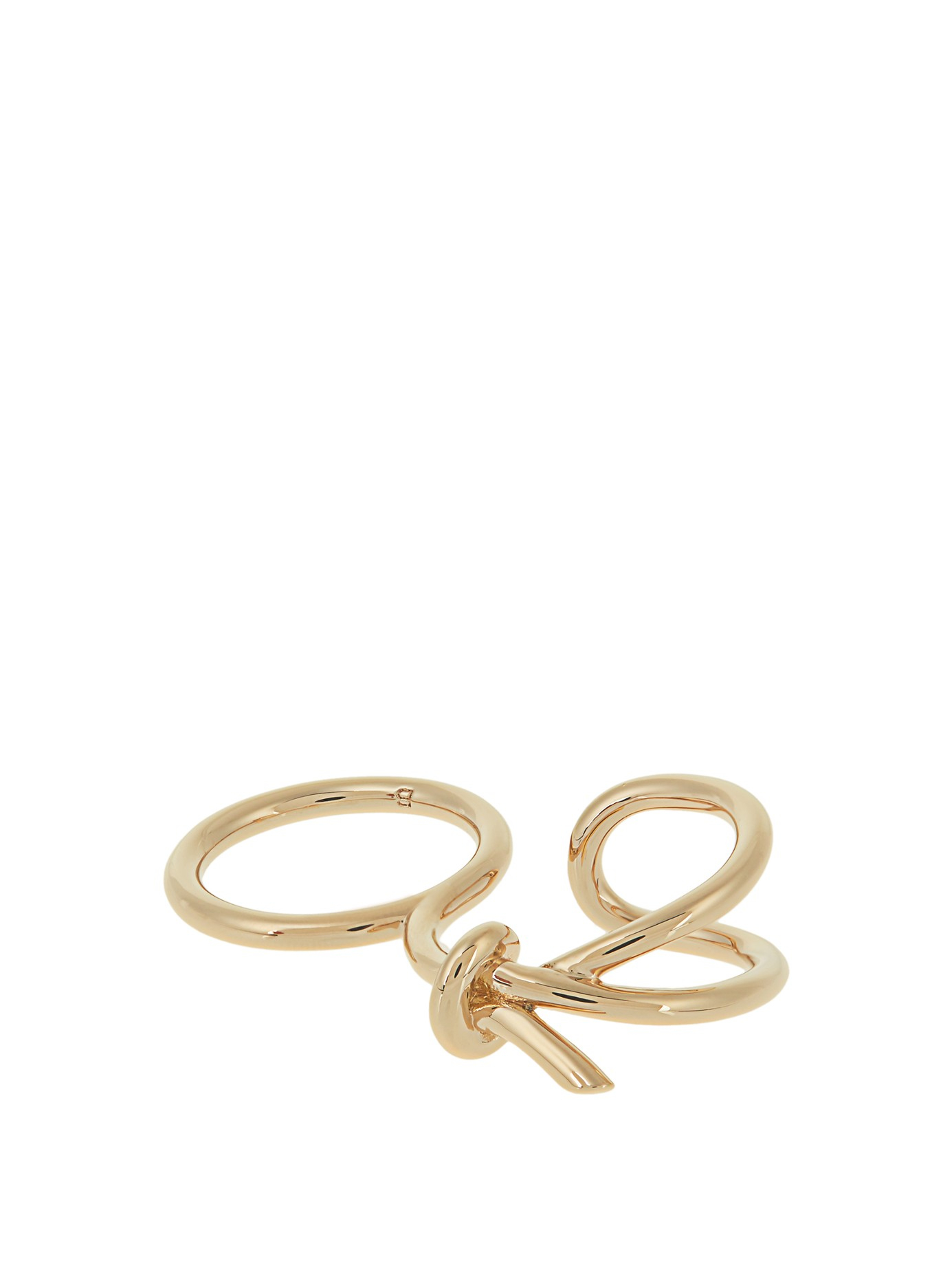 Lyst - Balenciaga Asymmetric Bow Double Ring in Metallic