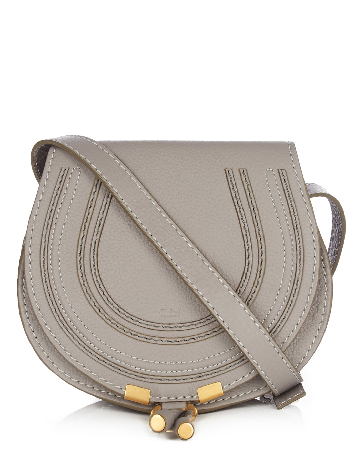 Chloé Marcie Small Leather Crossbody Bag in Gray (GREY) Lyst