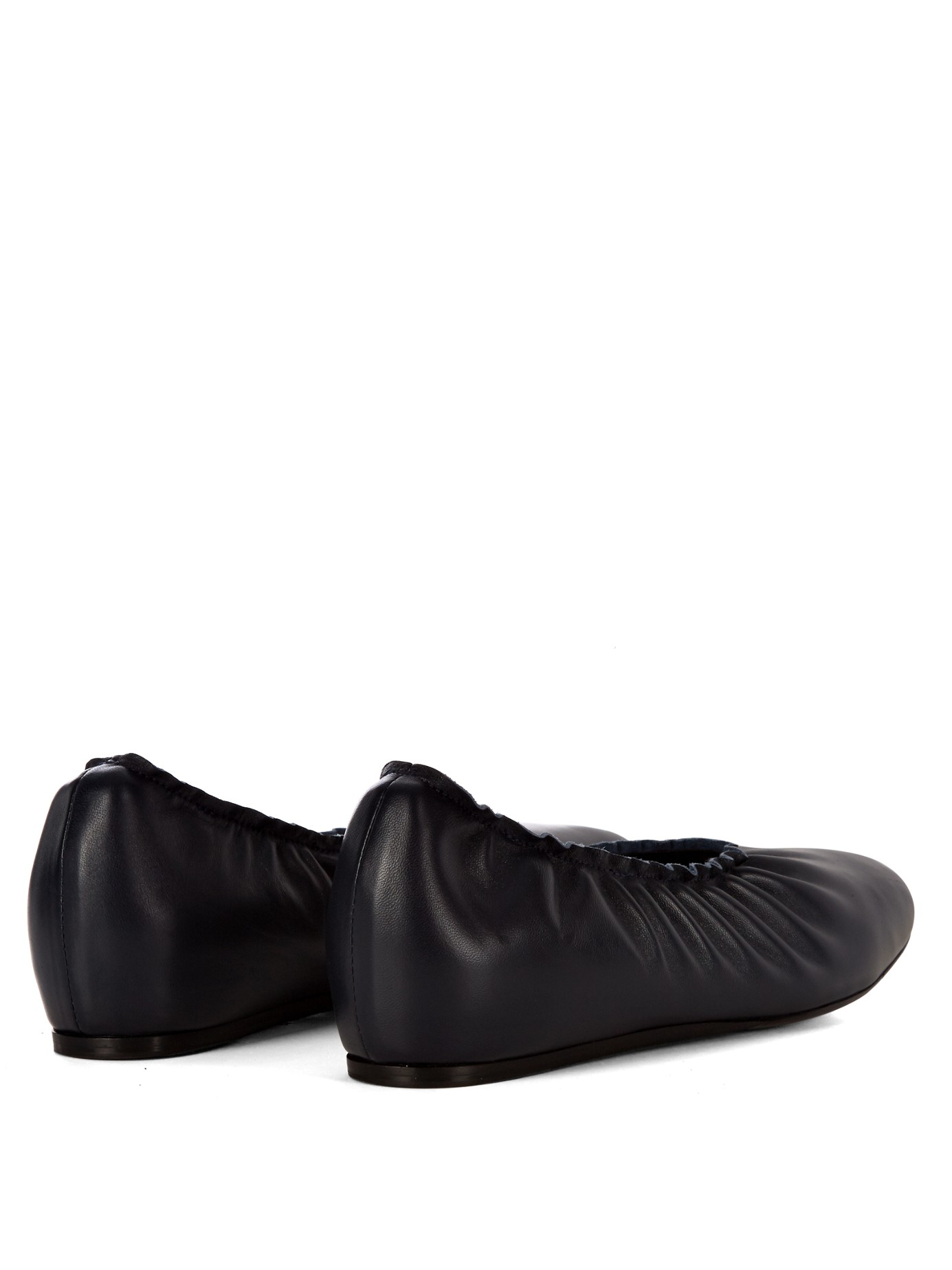 Lanvin Leather Ballet Flats in Blue | Lyst