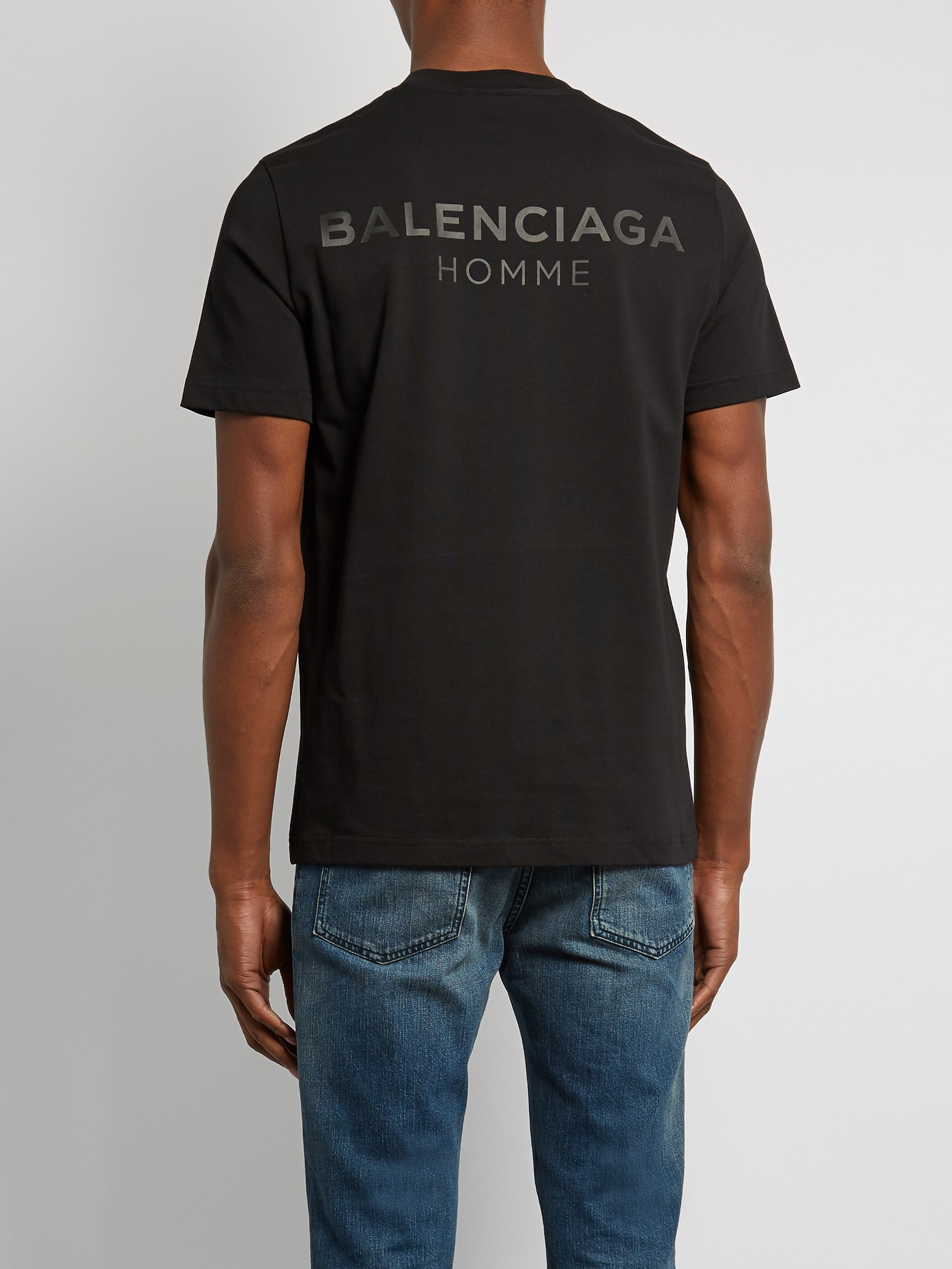 Lyst - Balenciaga Logo-print Cotton T-shirt in Black for Men