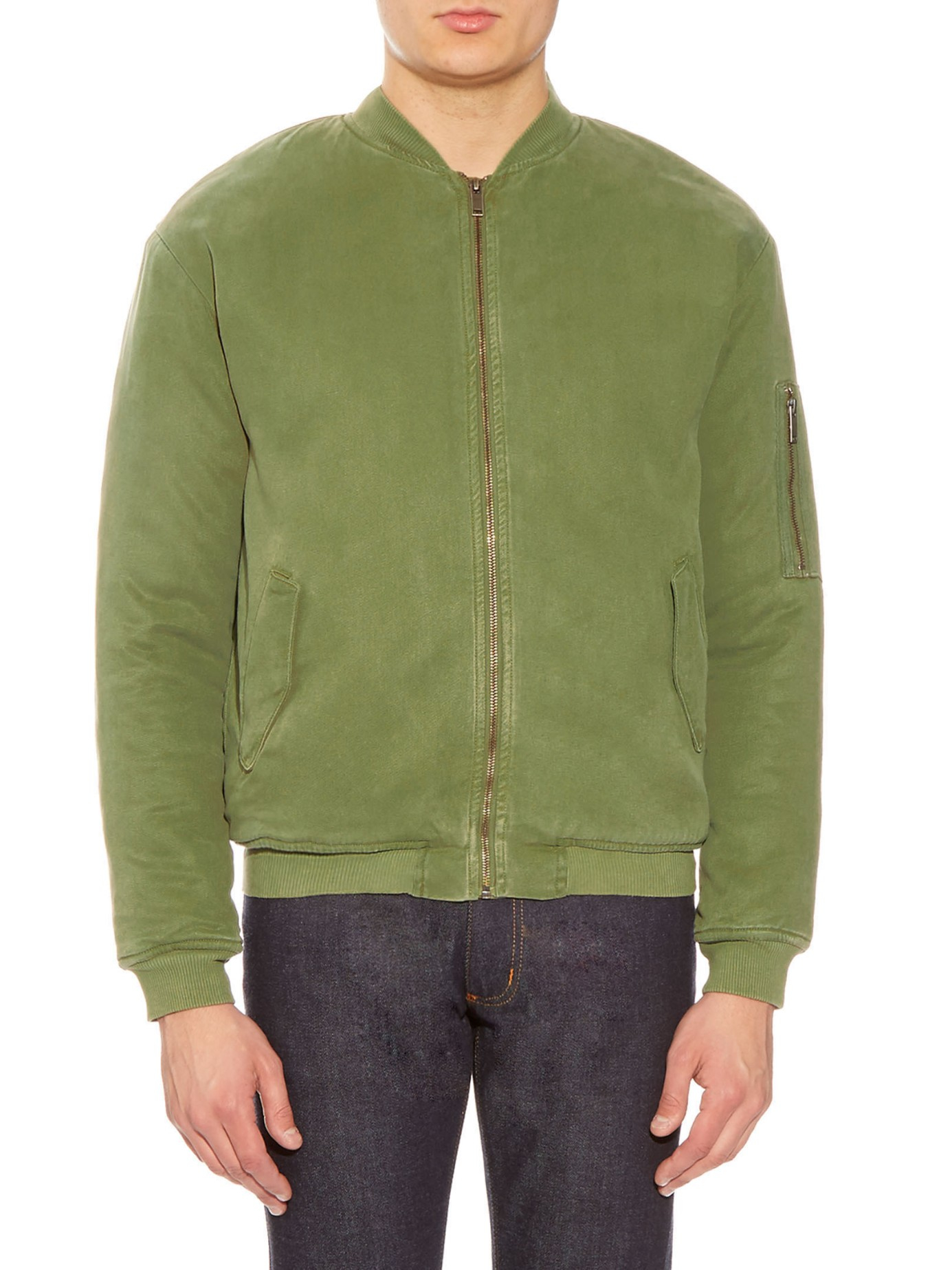 Lyst - American Vintage Military Padded Twill Bomber Jacket in Green ...