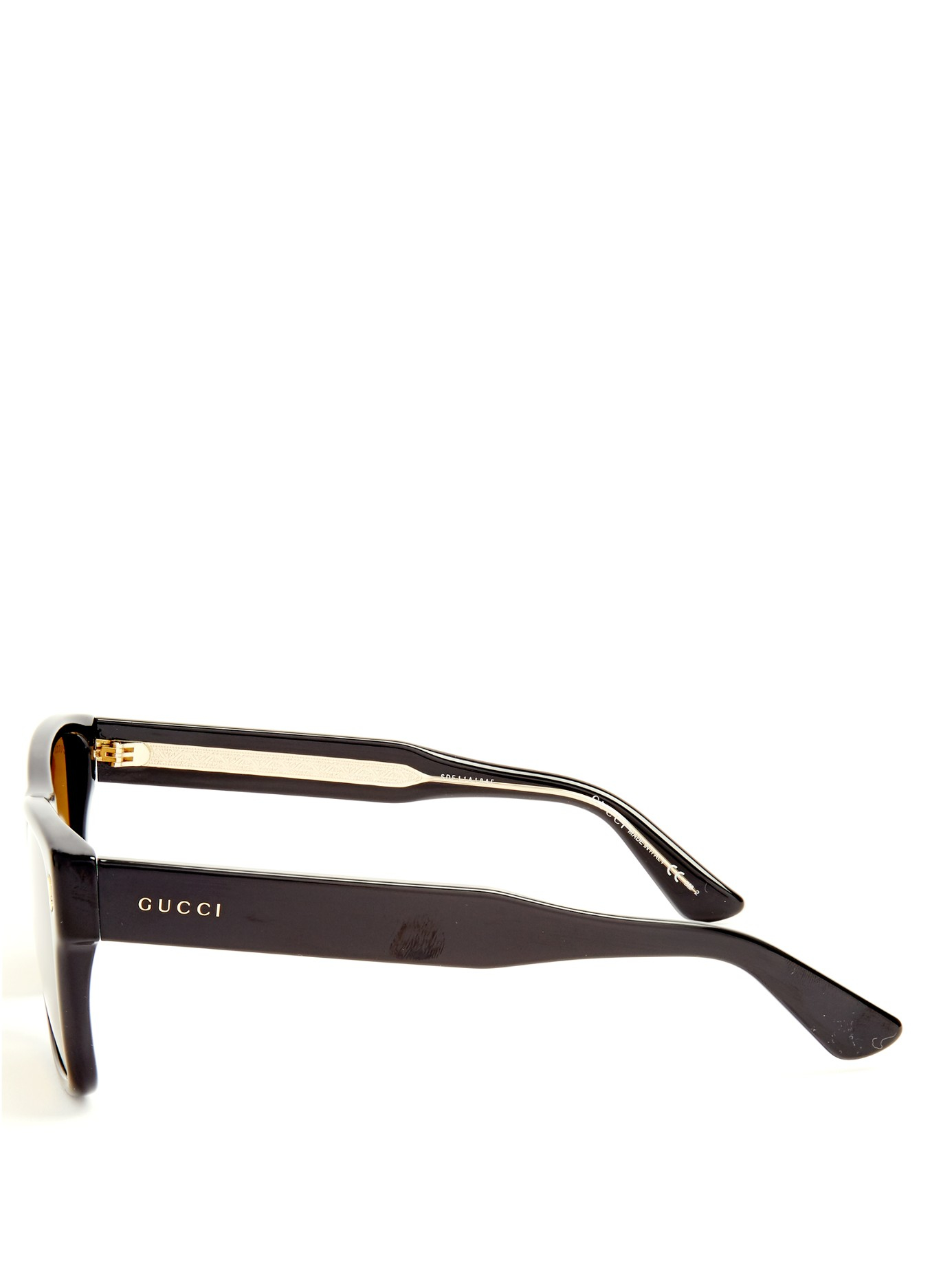 Lyst Gucci Rectangular Frame Acetate Sunglasses In Black