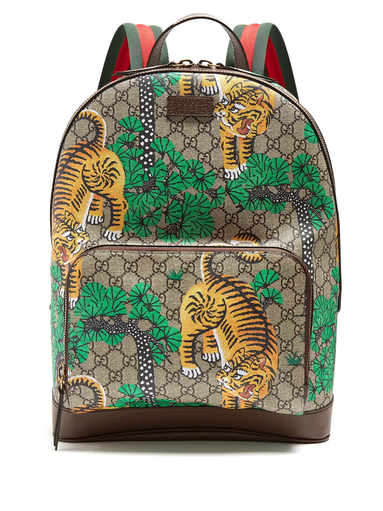 Lyst - Gucci Bengal Gg Supreme Canvas And Leather Backpack
