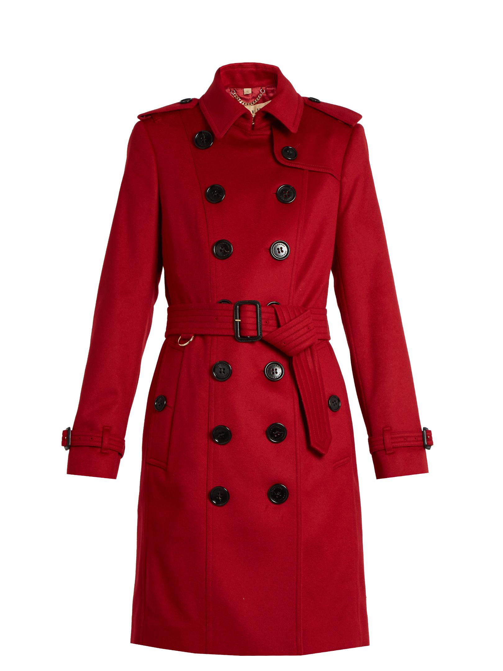 Burberry prorsum Sandringham Long Cashmere Trench Coat in Red | Lyst