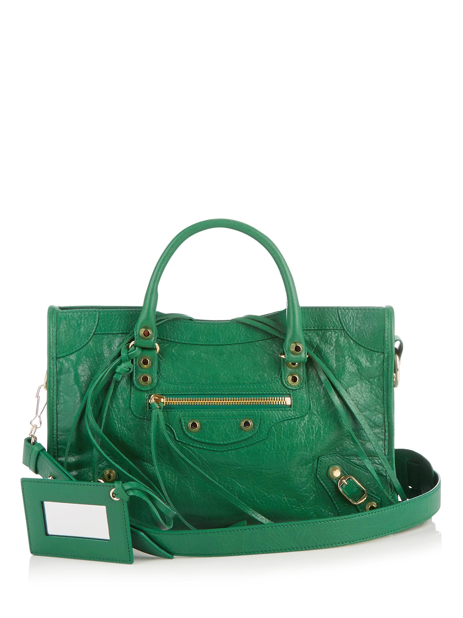 Lyst - Balenciaga Classic Metallic Edge City Small Leather Bag in Green