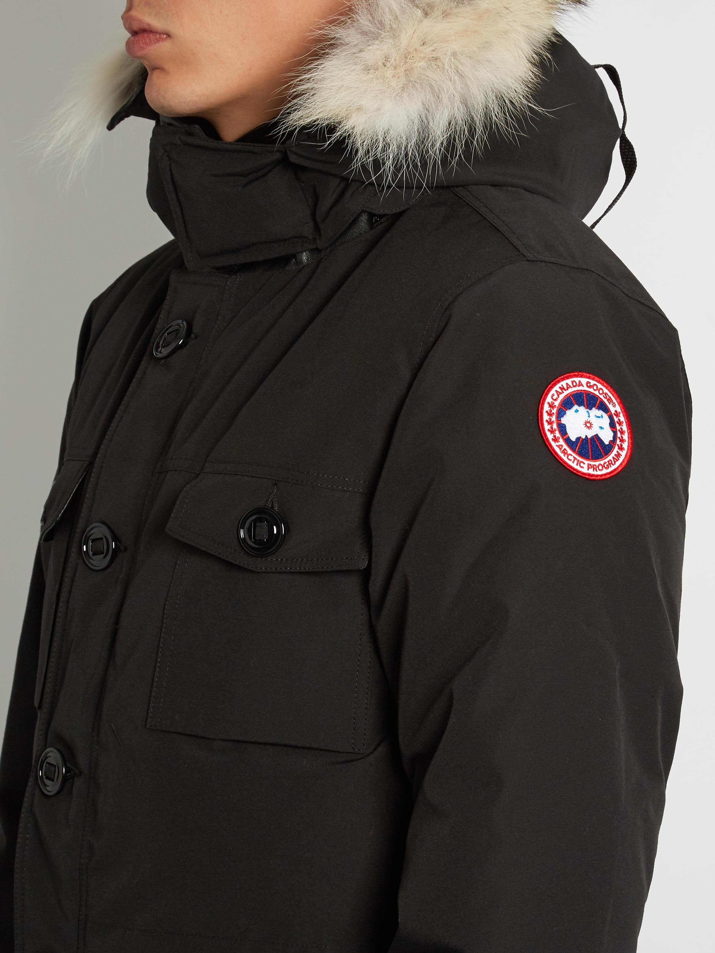 Canada Goose Banff Fur-trimmed Down Parka in Black for Men - Lyst