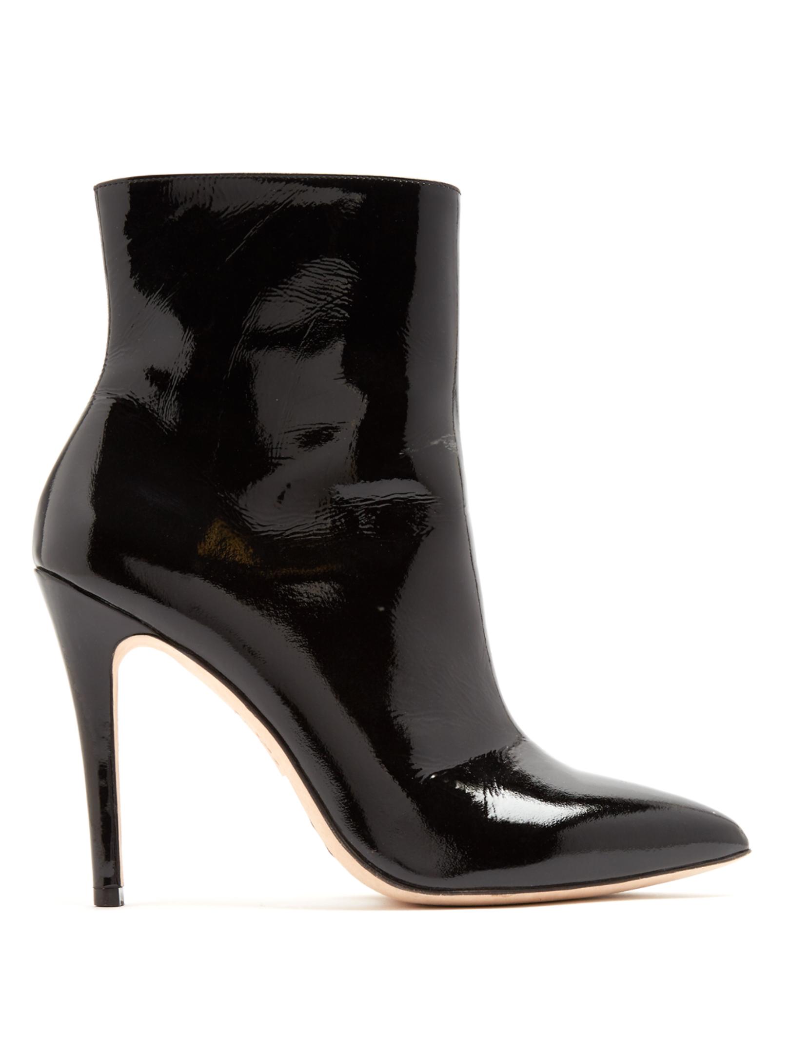 pointed patent boots