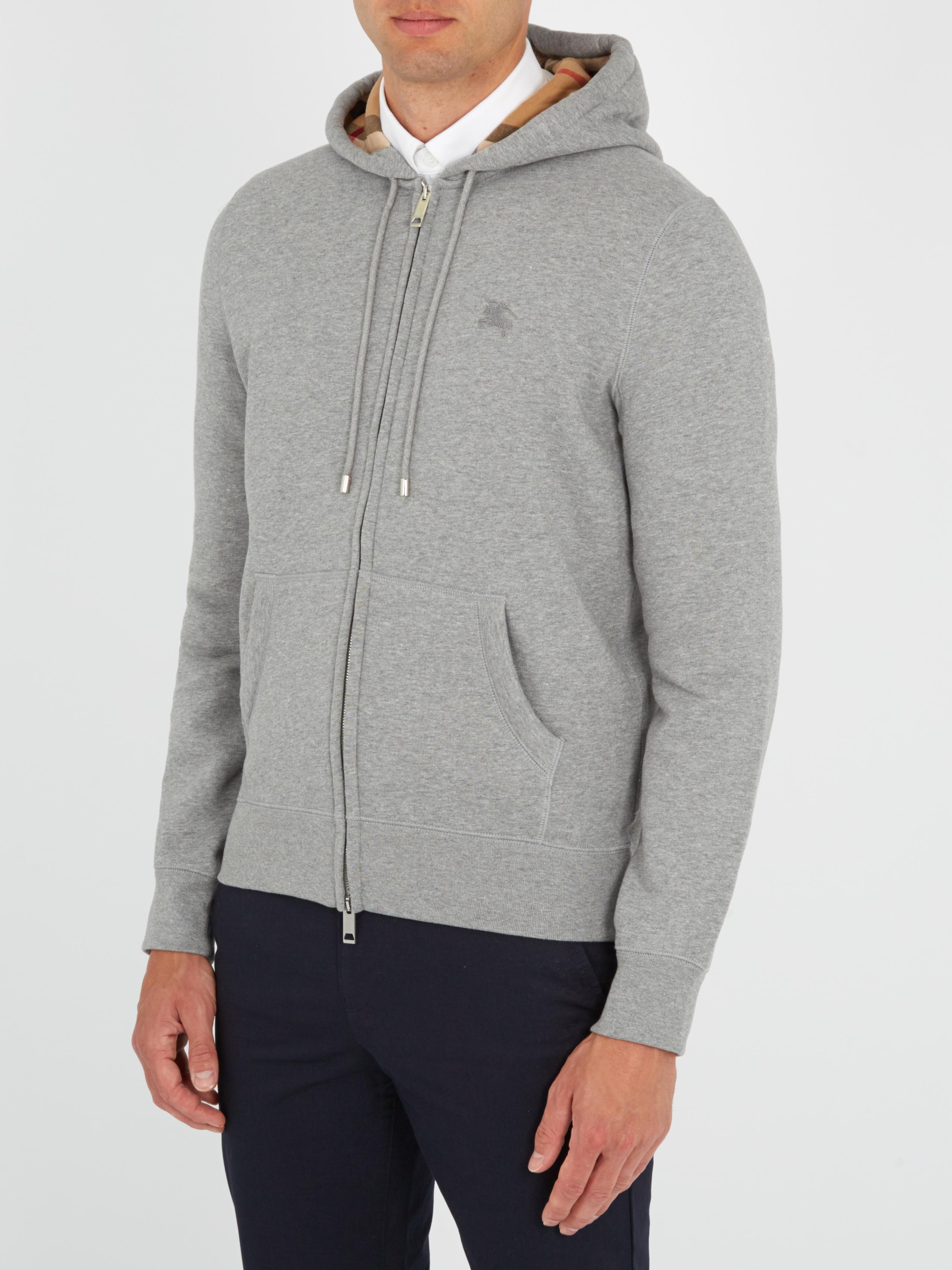 lyst-burberry-claredon-full-zip-hoodie-in-gray-for-men