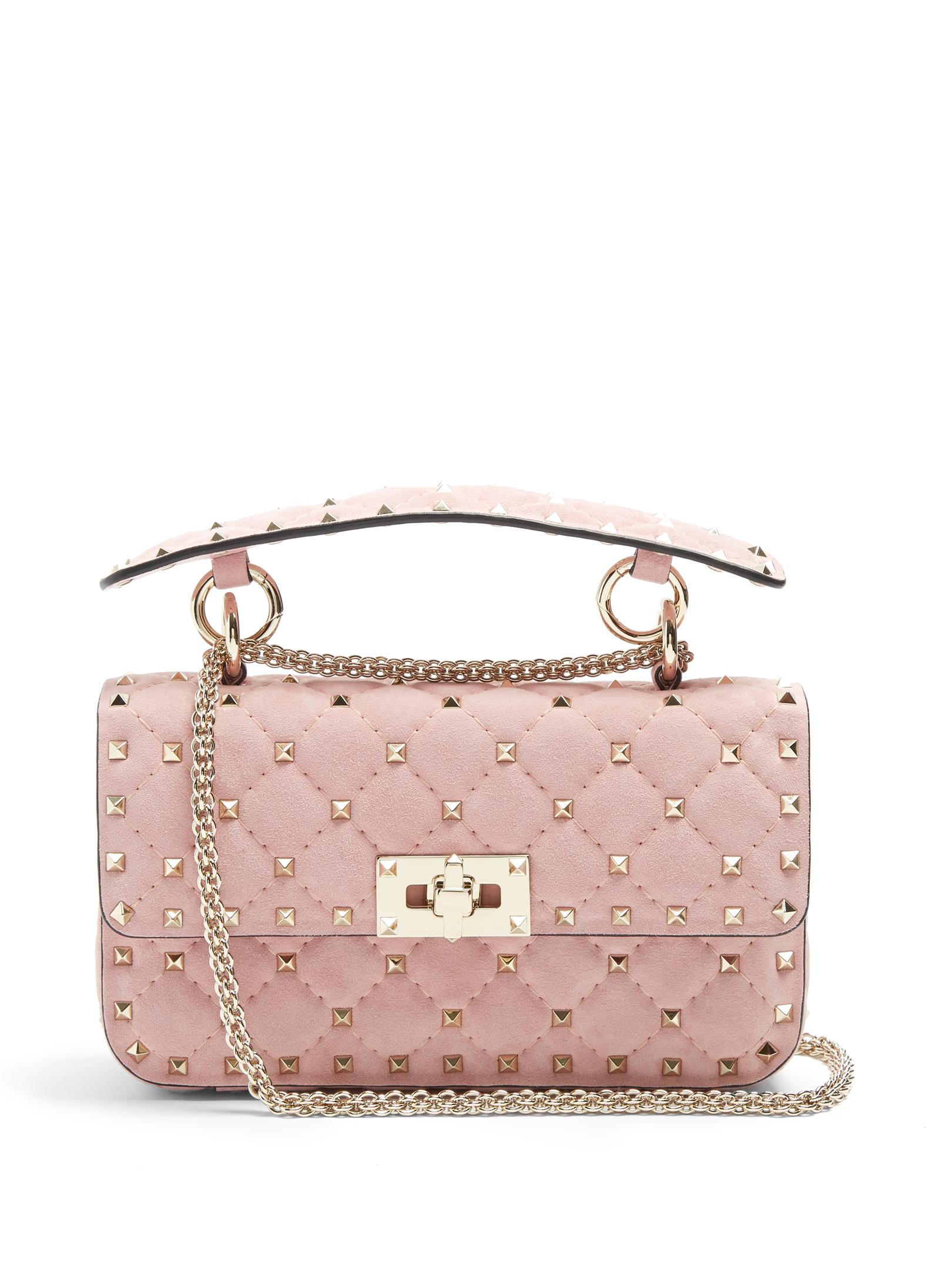 pink suede valentino rockstud