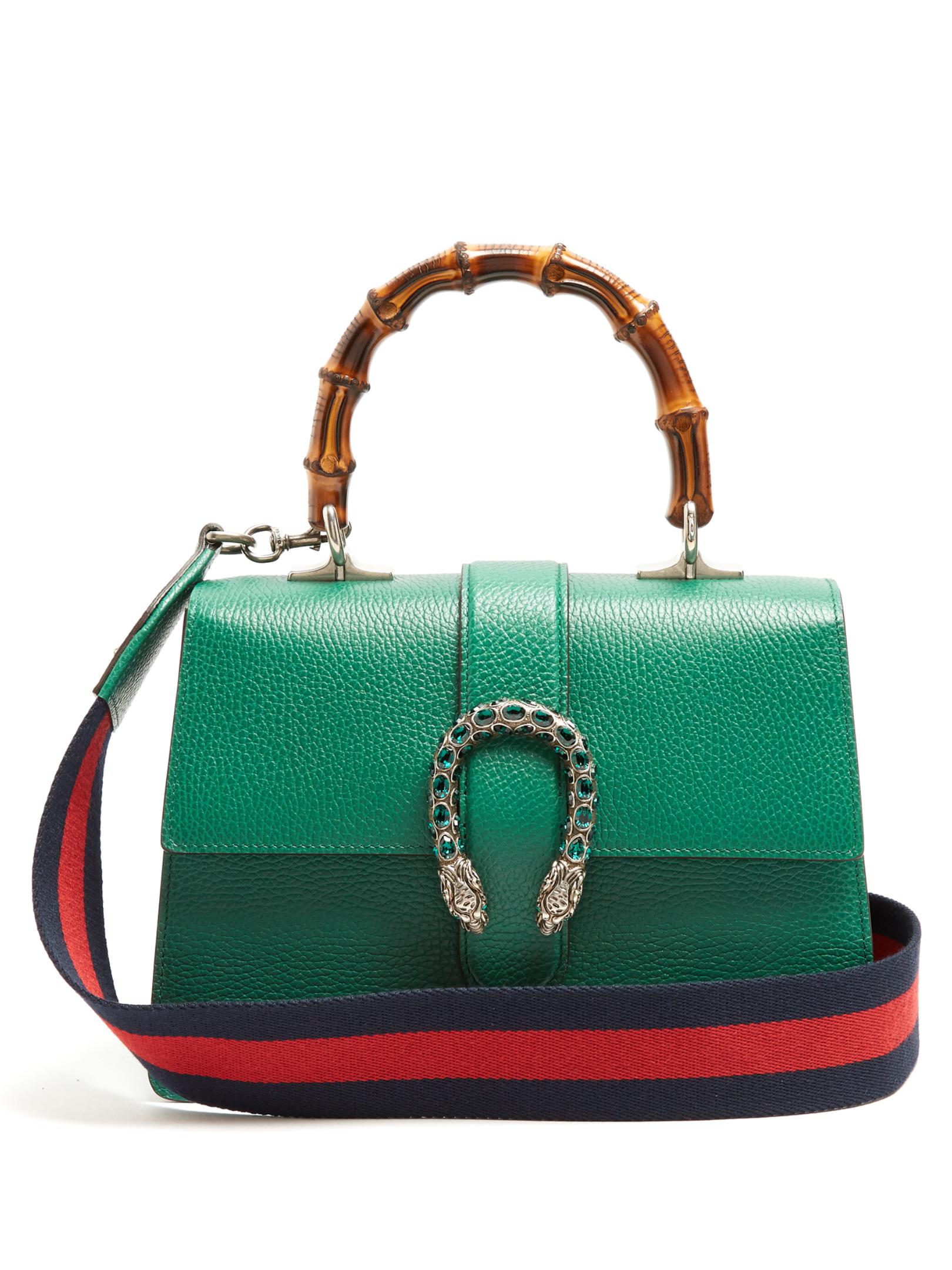 Lyst - Gucci Dionysus Bamboo-handle Medium Leather Tote in Green