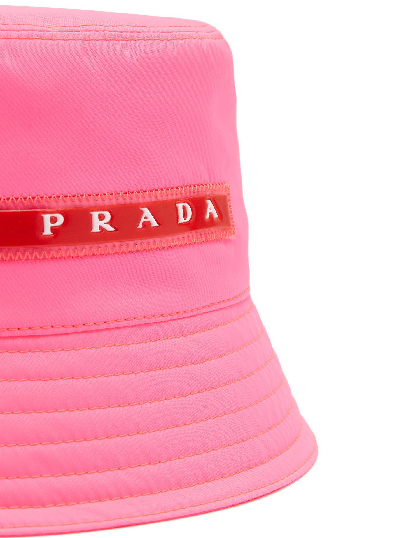 prada linea rossa bucket hat