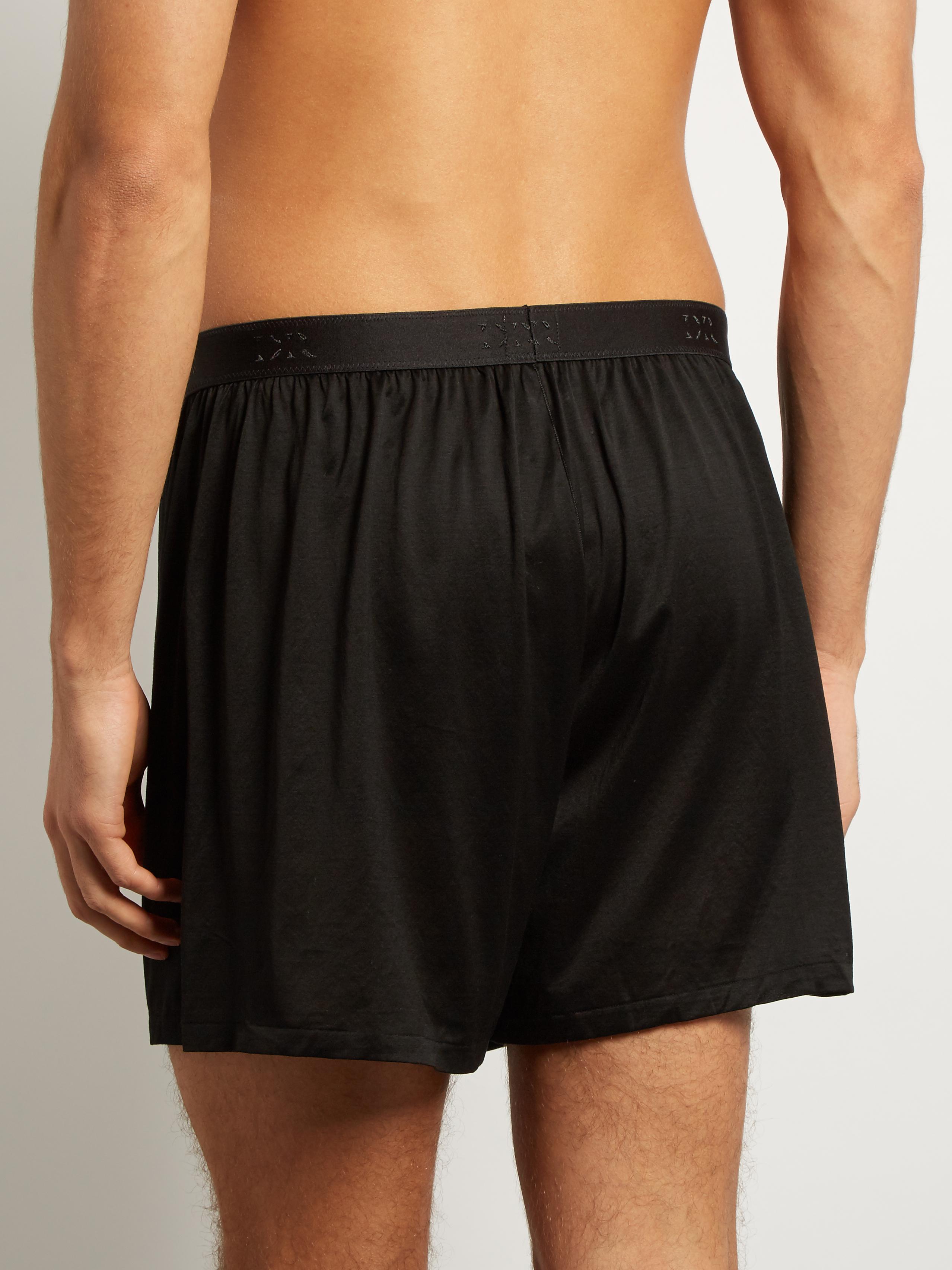 Lyst - Derek Rose Lewis Cotton-jersey Boxer Shorts in Black for Men
