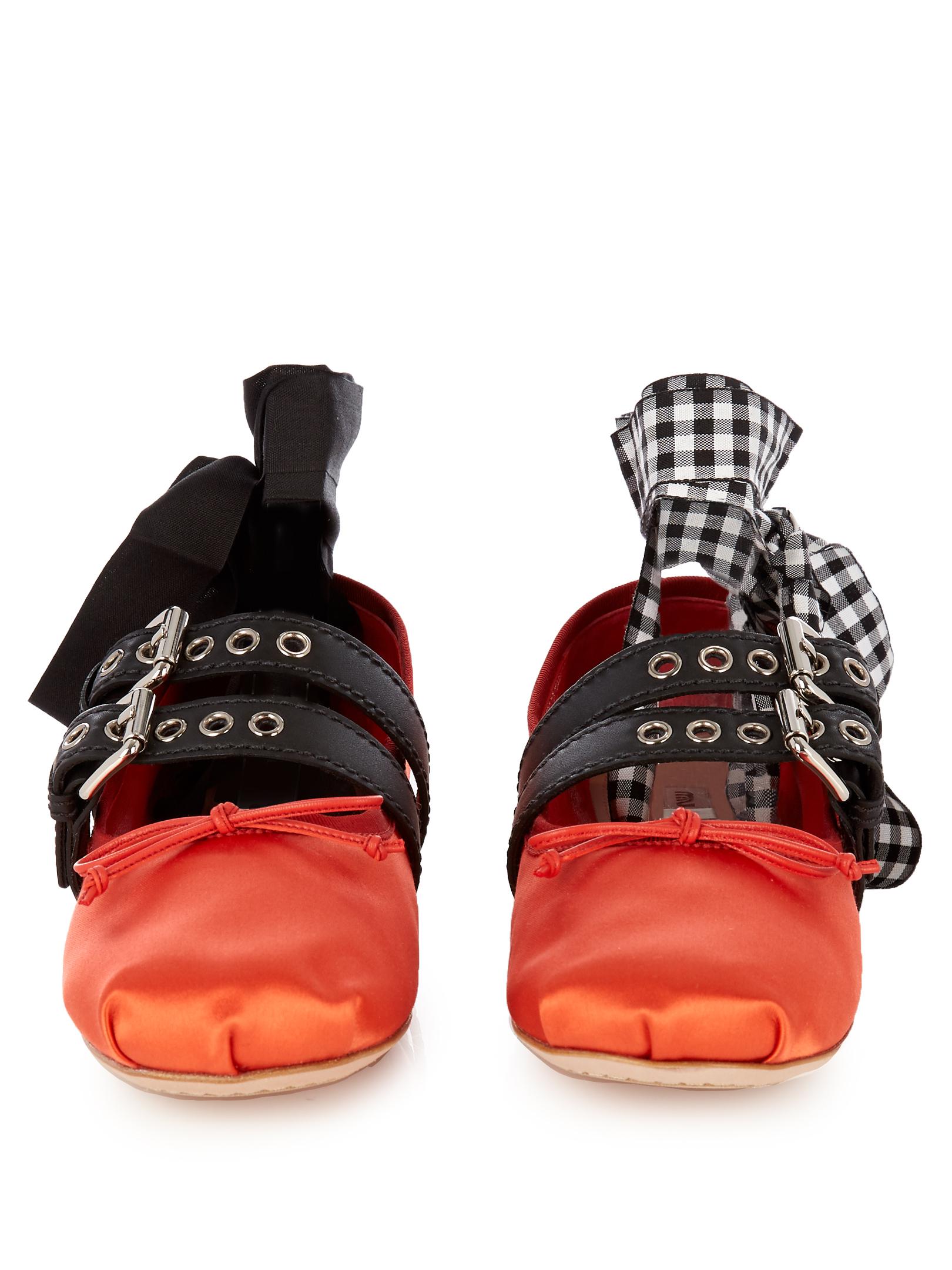 miu miu red ballet flats