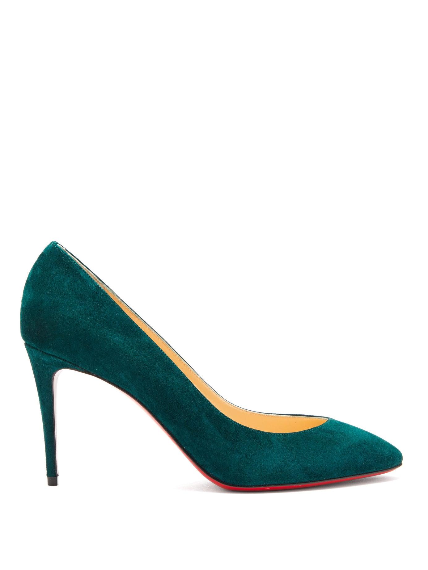 Christian Louboutin Eloise 85 Suede Pumps in Dark Green (Green) - Save ...