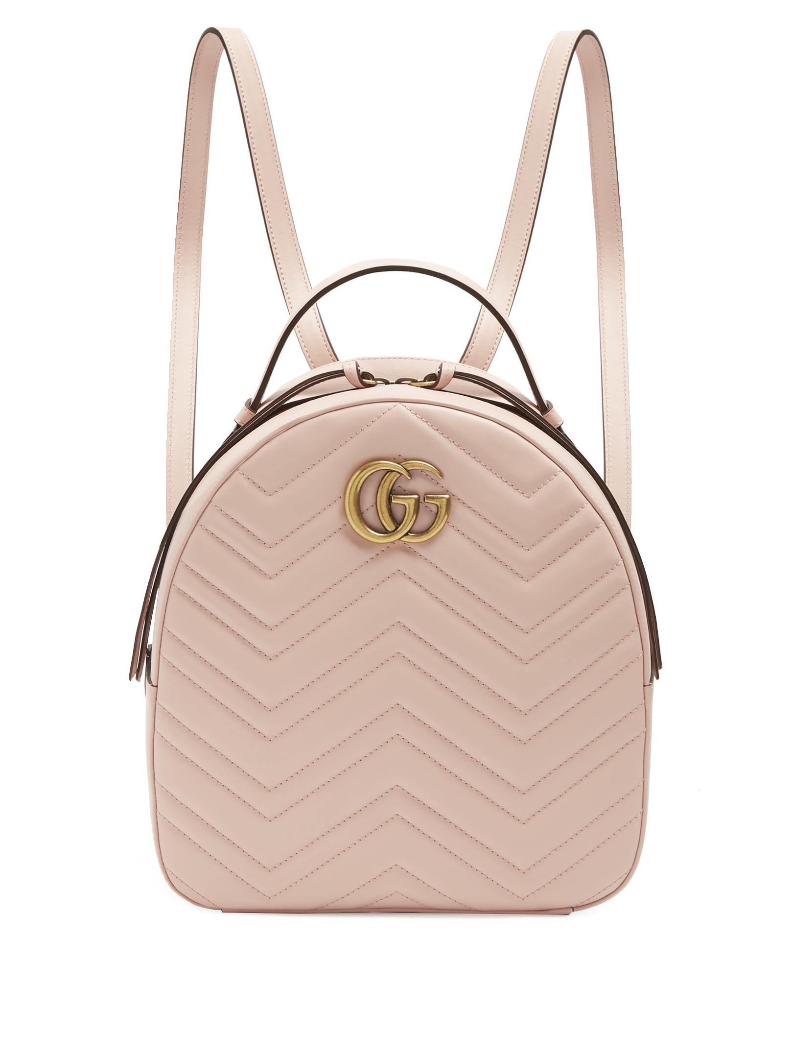 Gucci Gg Marmont Quilted-leather Backpack in Pink - Lyst