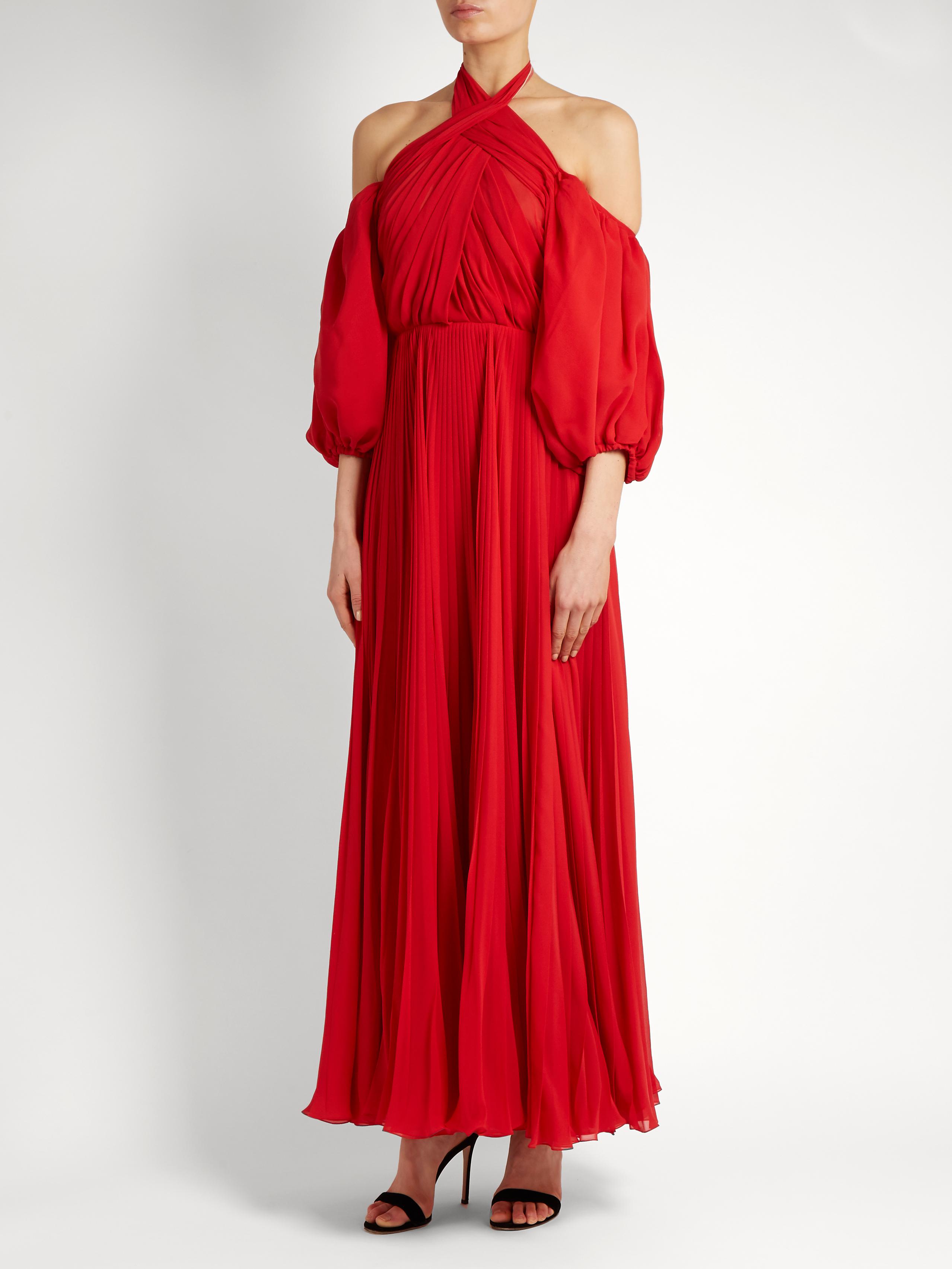 Lyst - Giambattista Valli Cold Shoulder Dress in Red