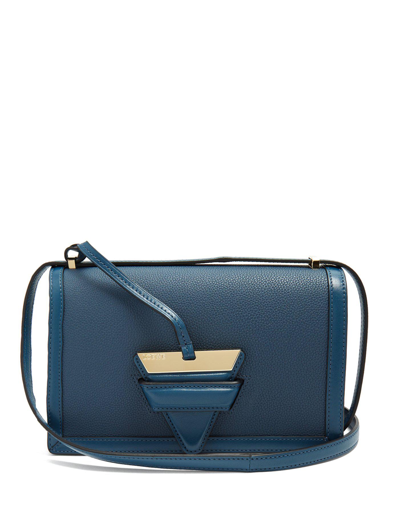 Lyst - Loewe - Barcelona Medium Leather Shoulder Bag - Womens - Indigo ...