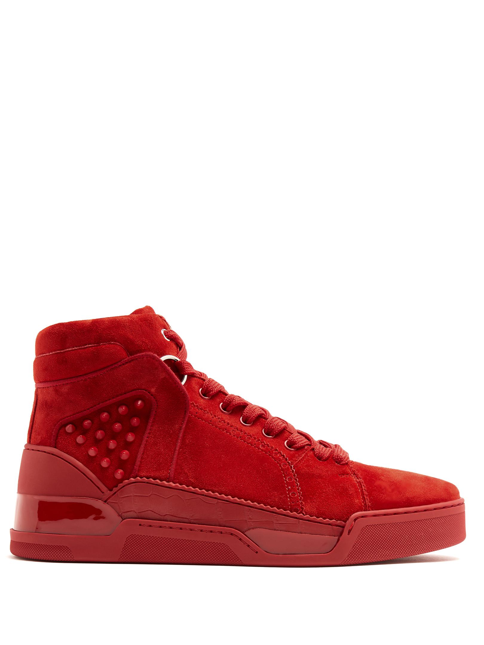 Christian Louboutin Loubikick suede leather sneakers high-top trainers Christian Louboutin Loubikick suede leather sneakers high-top trainers