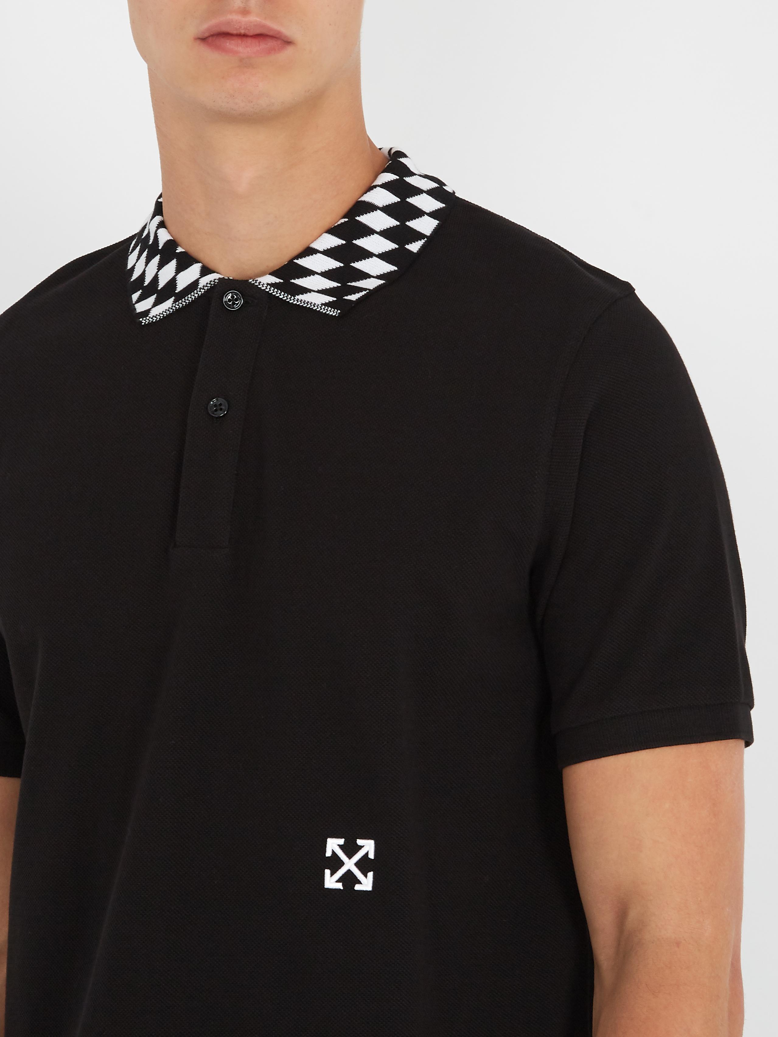 Download Lyst - Off-White c/o Virgil Abloh Checkered-collar Cotton ...