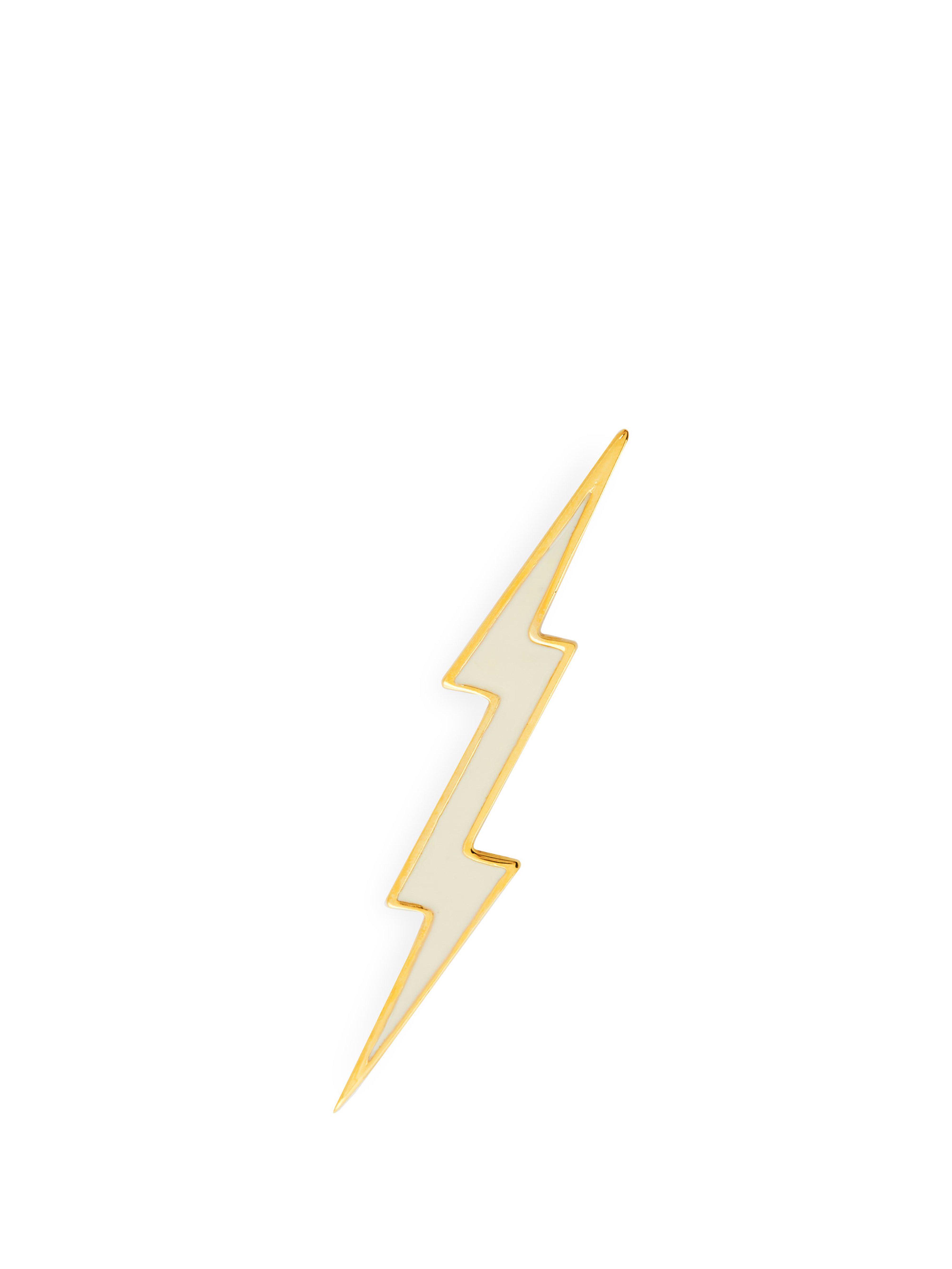womens white lightning-bolt brooch