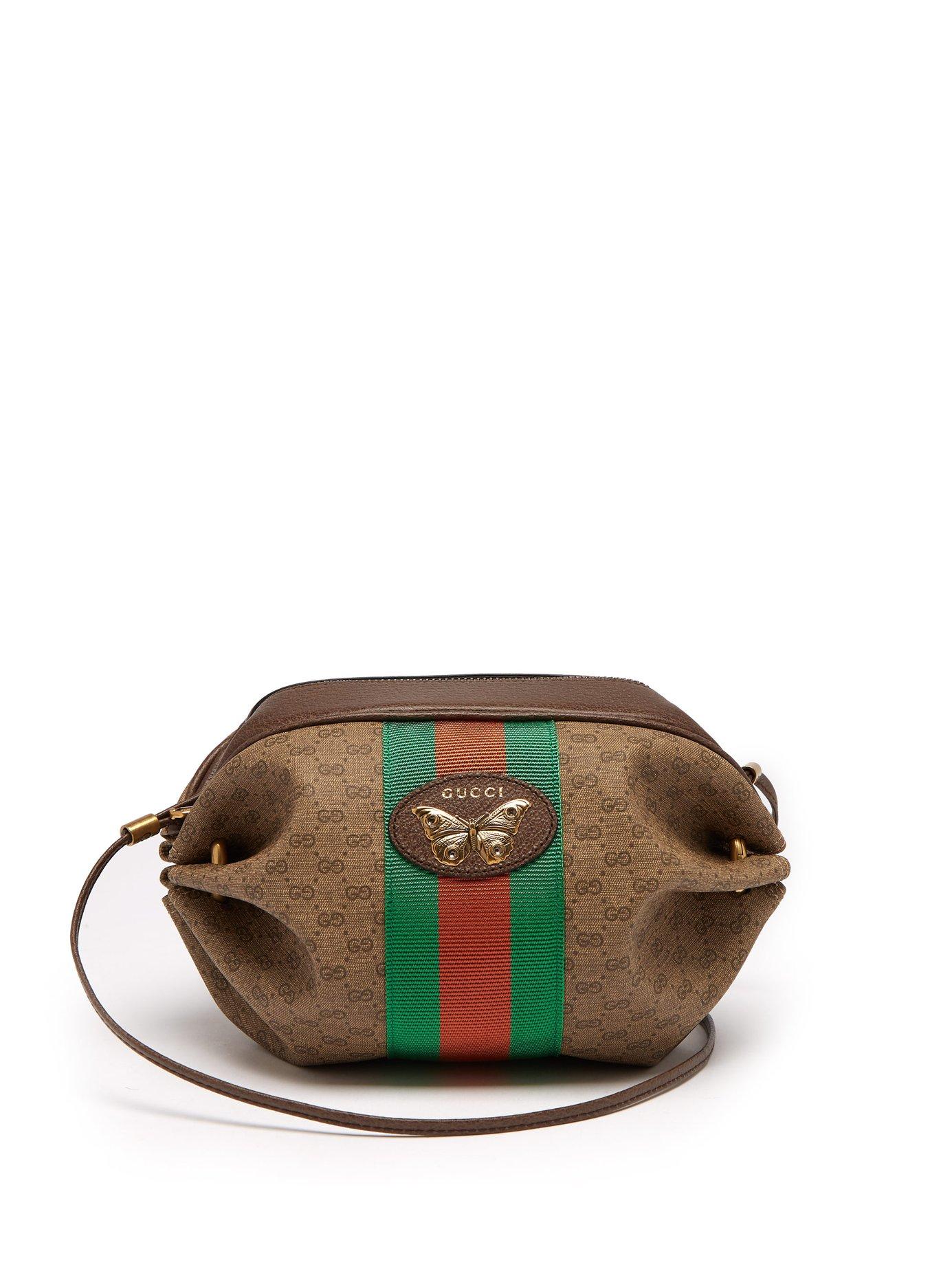 Gucci Gg Supreme Mini Canvas And Leather Cross Body Bag in Natural - Lyst