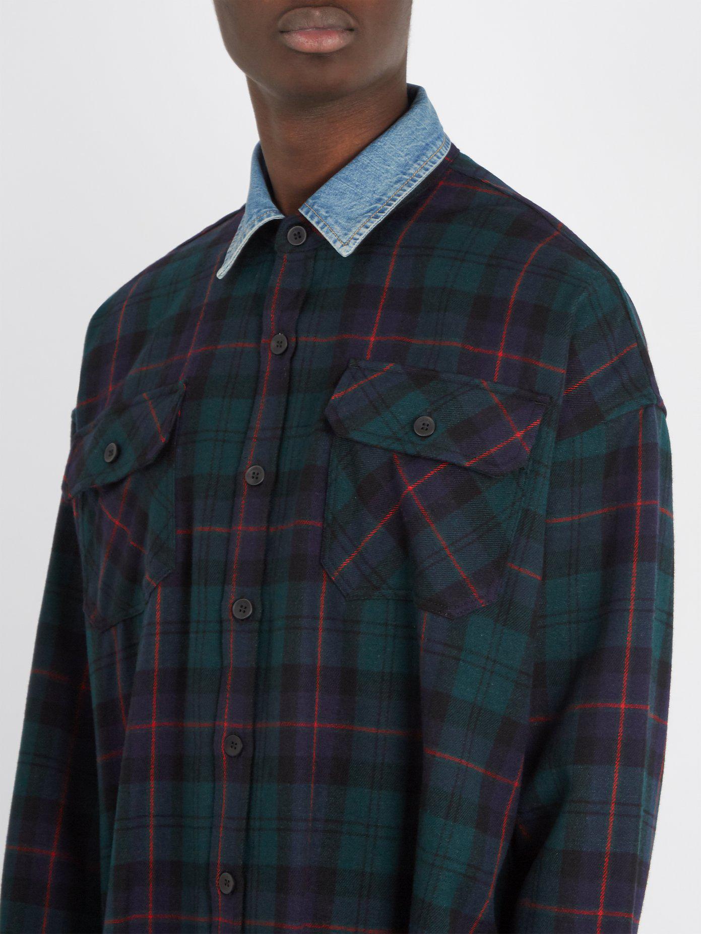 denim collar flannel