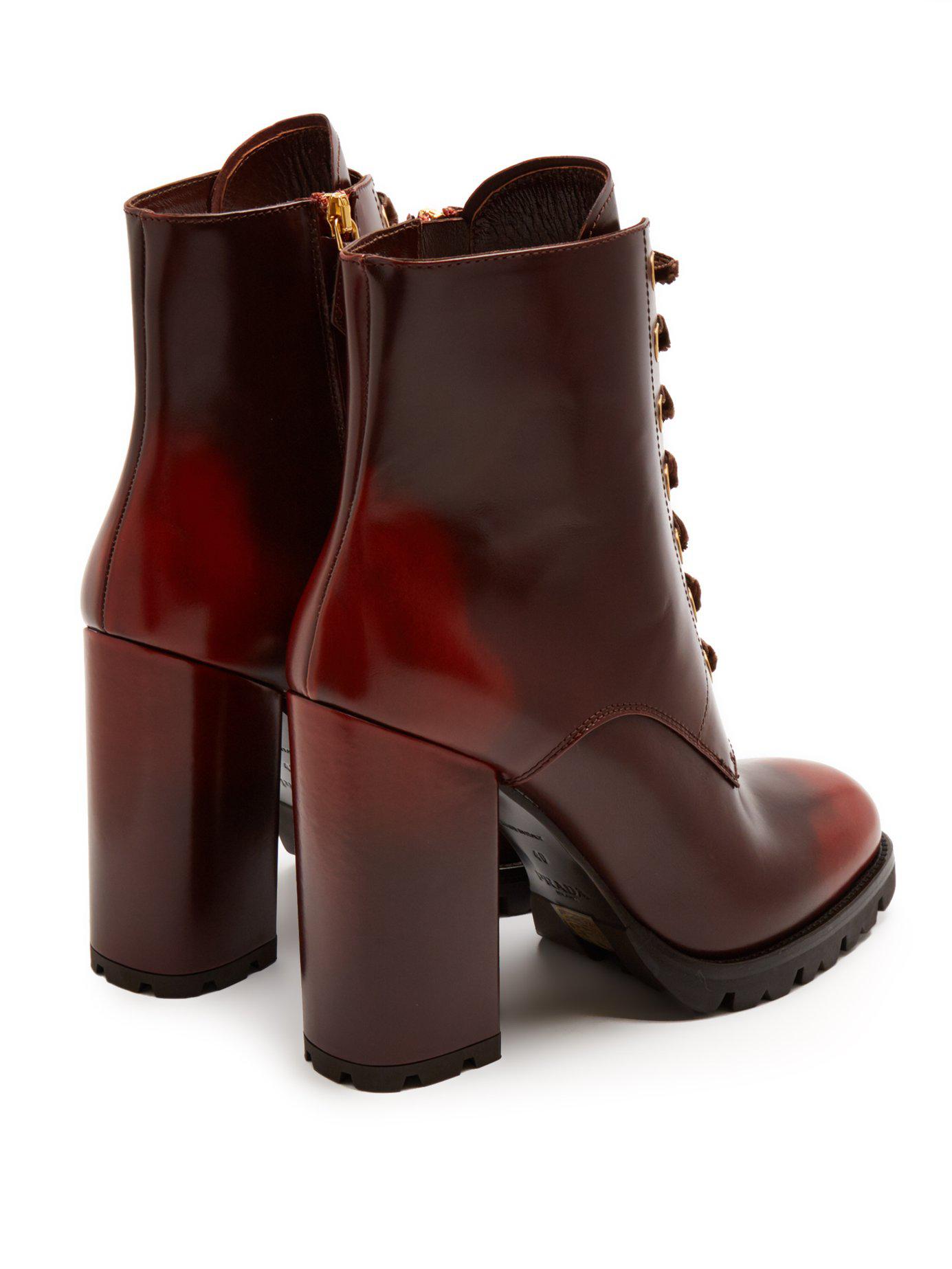 brown leather lace up ankle boots womens