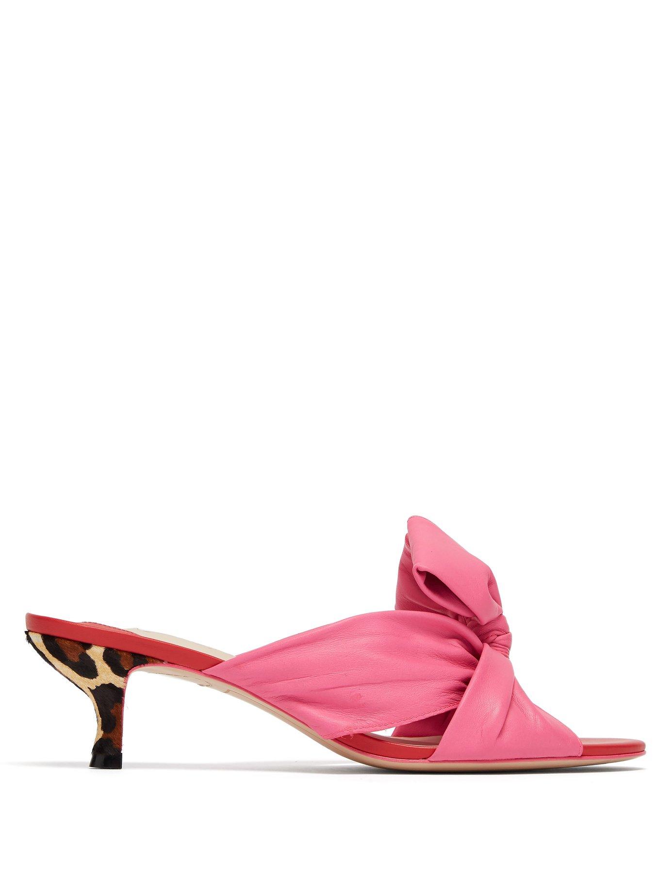 leather kitten heel mules