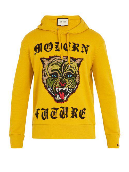 Lyst Gucci  Modern Future Wildcat Hoodie  in Yellow  for Men