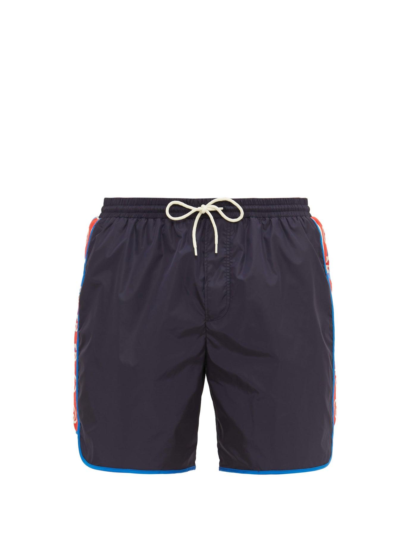 Gucci Logo Stripe Swim Shorts in Blue for Men Lyst