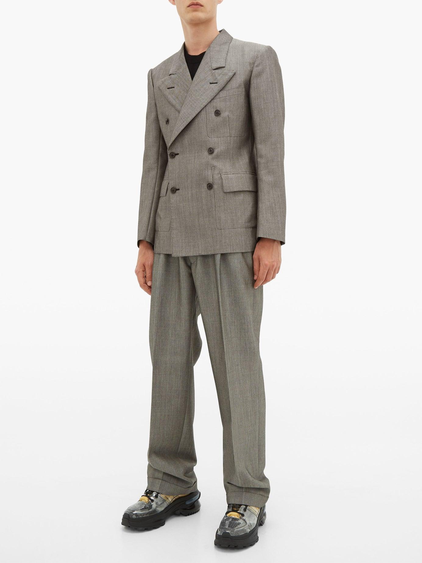 Maison Margiela Double Breasted Wool Suit in Gray for Men - Lyst