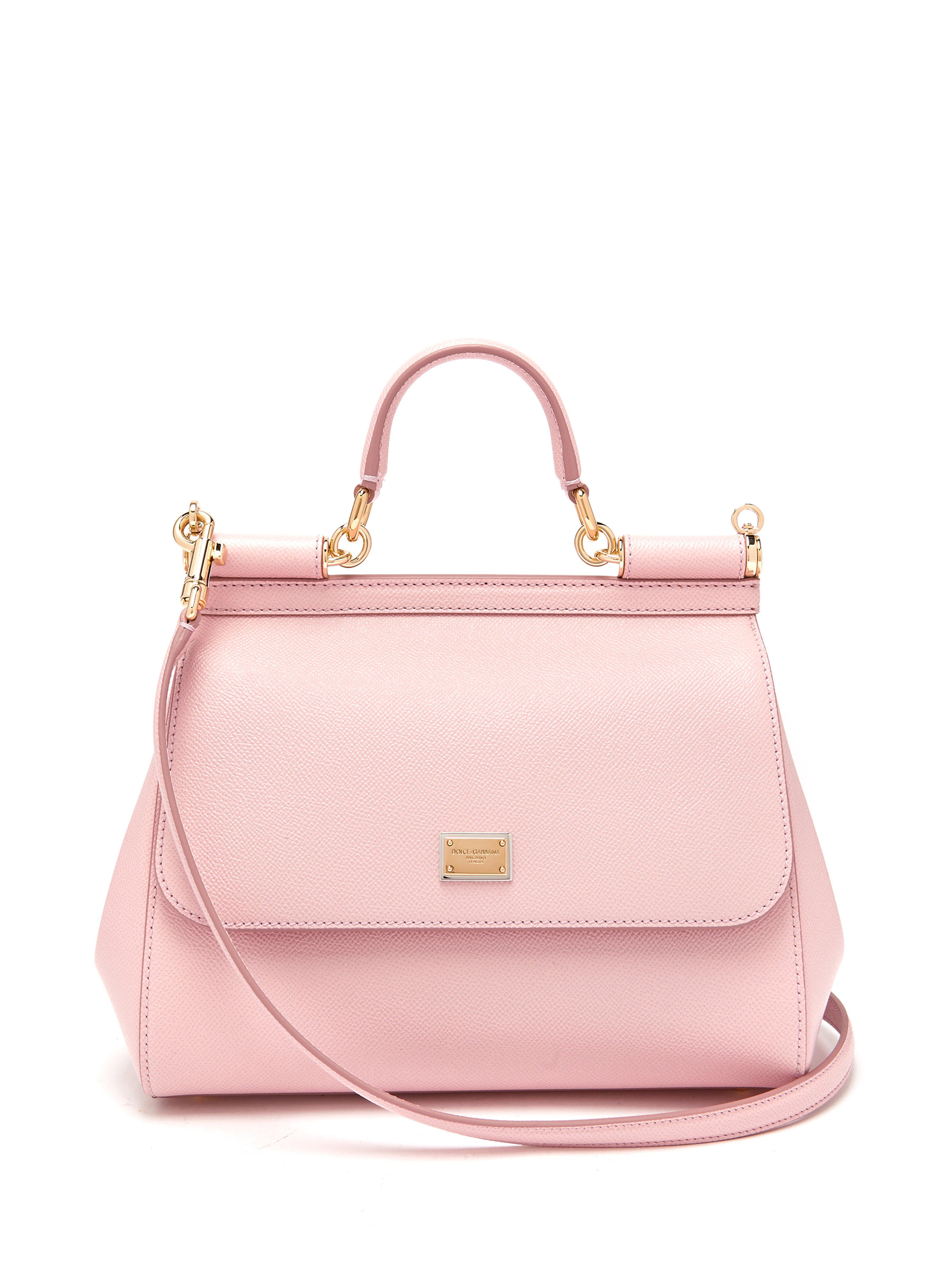 Dolce & Gabbana Sicily Medium Dauphine Leather Bag in Pink - Save 2% - Lyst