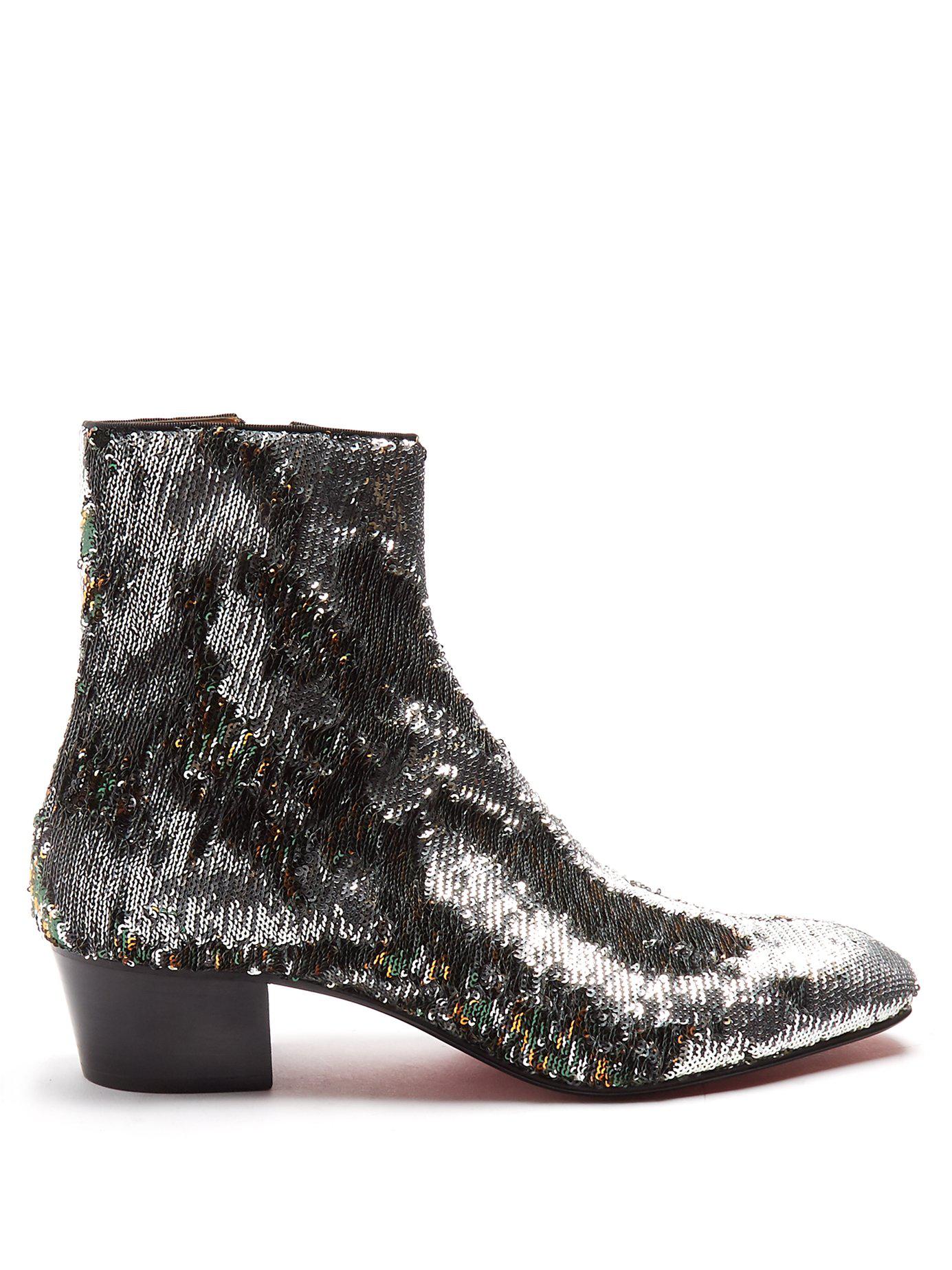 christian louboutin sequin boots