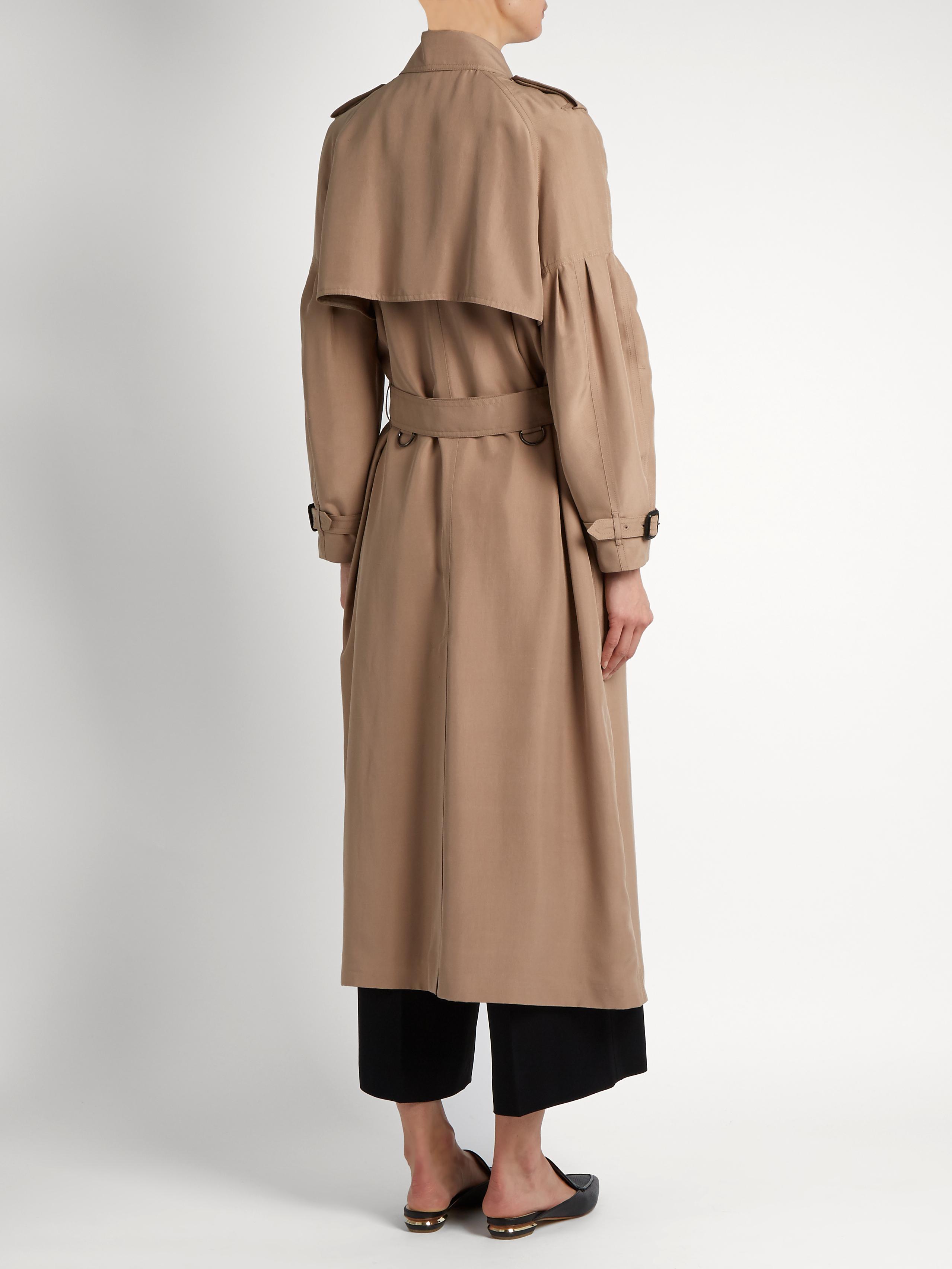 Lyst - Burberry Maythorne Mulberry-silk Trench Coat in Natural