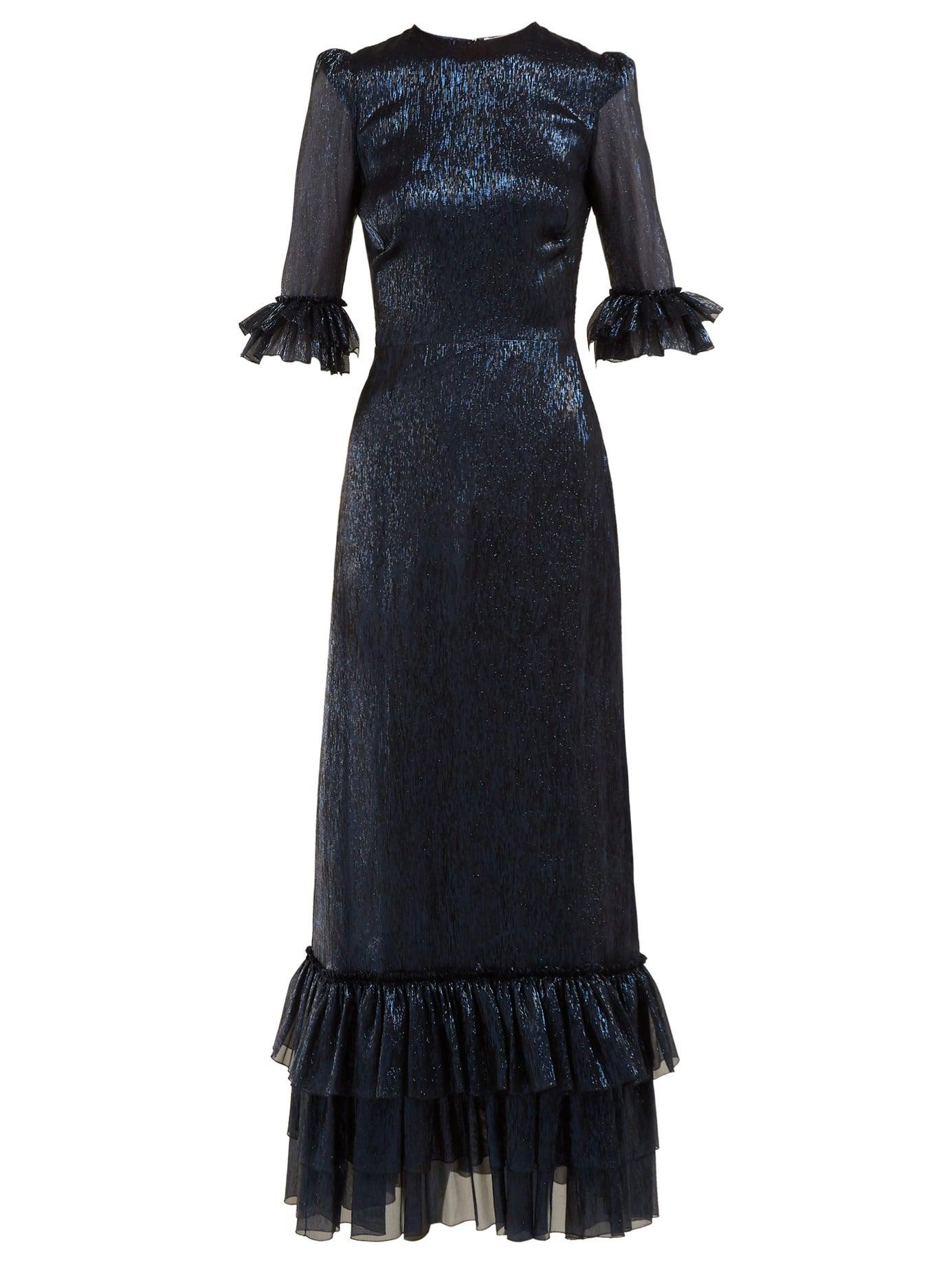 The Vampire's Wife Cinderella Ruffle Trimmed Silk Blend Maxi Dress in ...
