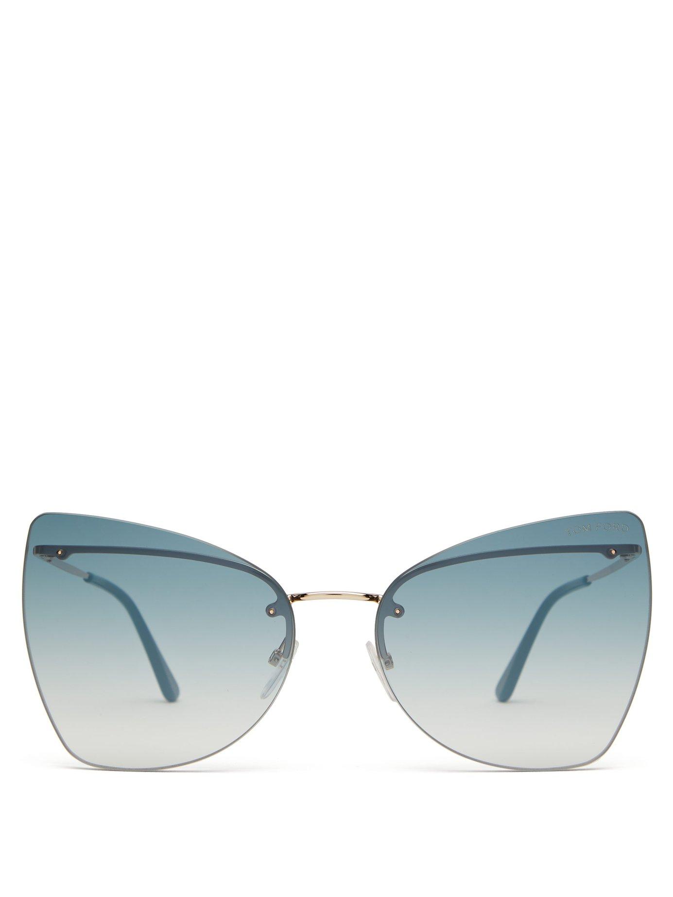 rimless cat eye sunglasses